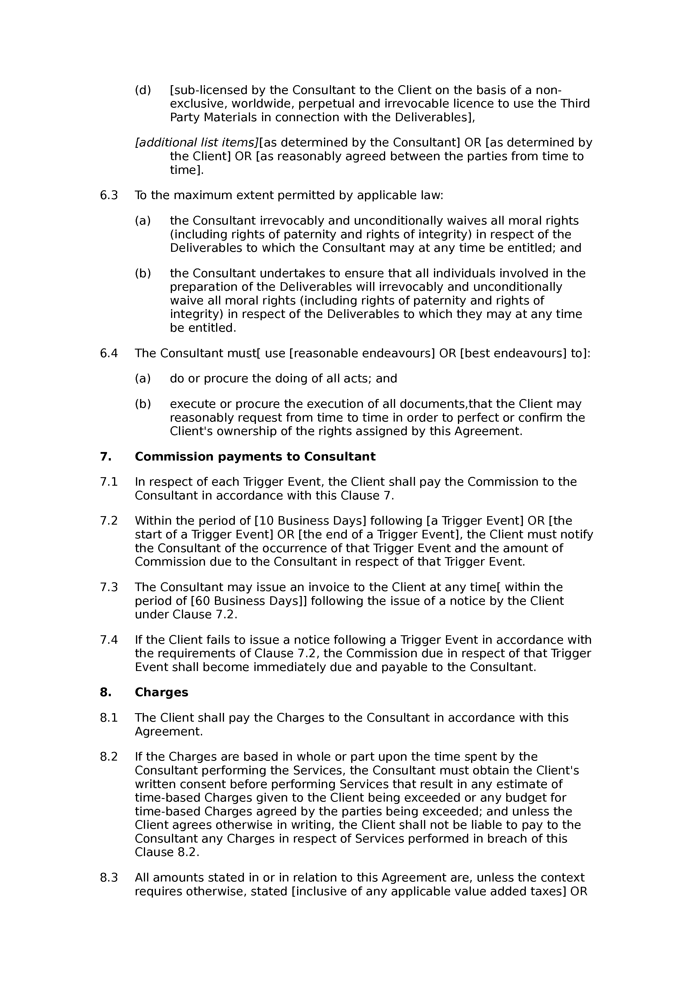 Consultancy and commission agreement document preview