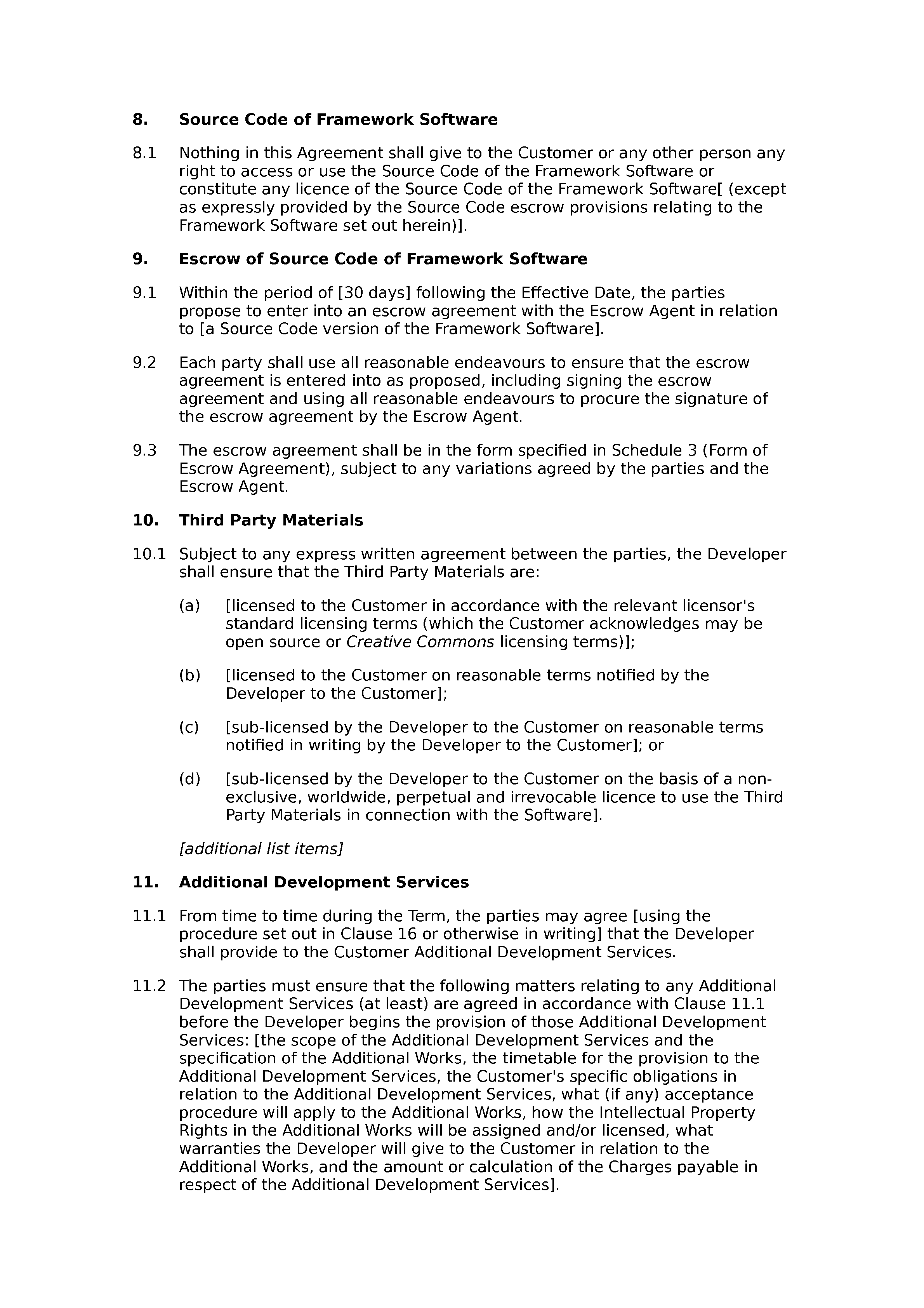Software development agreement (premium) document preview