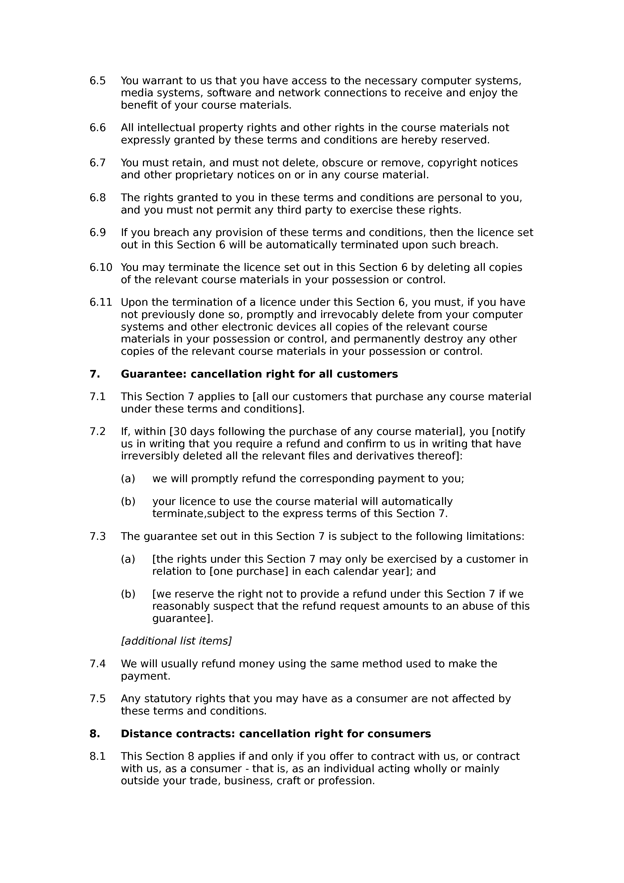Course material download terms and conditions document preview