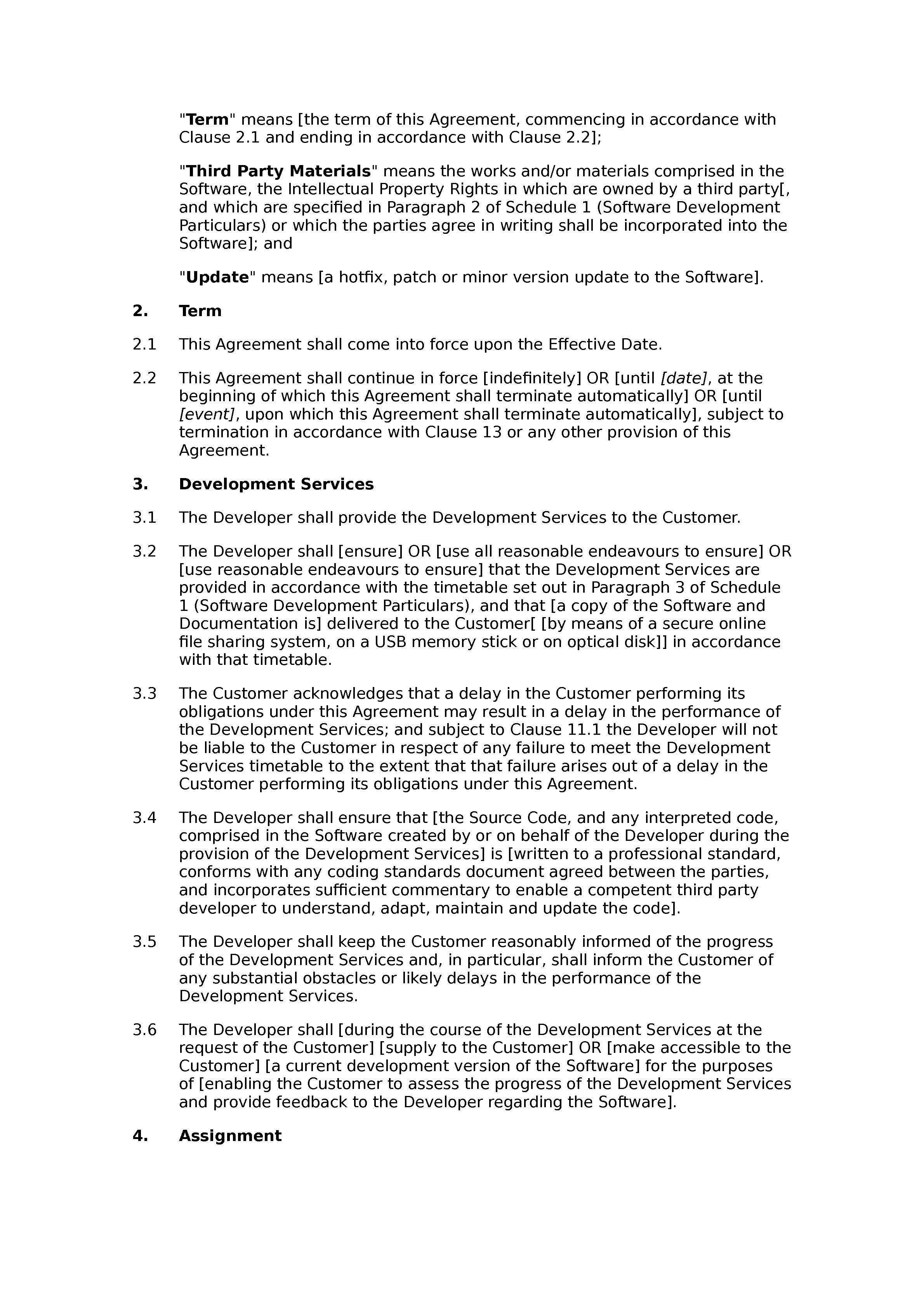Software development and maintenance agreement (basic) document preview