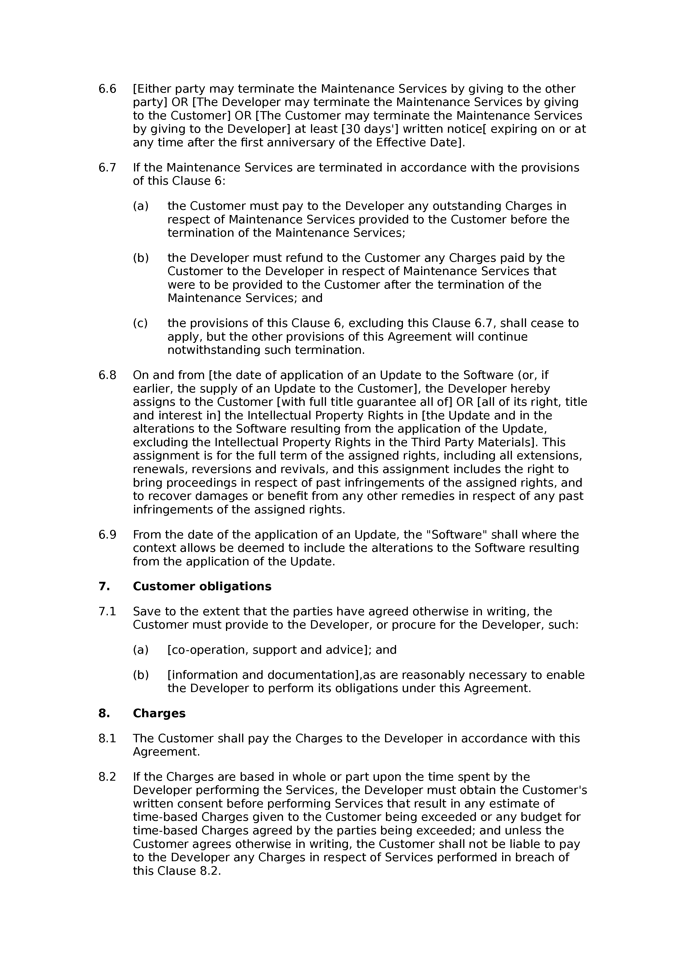 Software development and maintenance agreement (basic) document preview