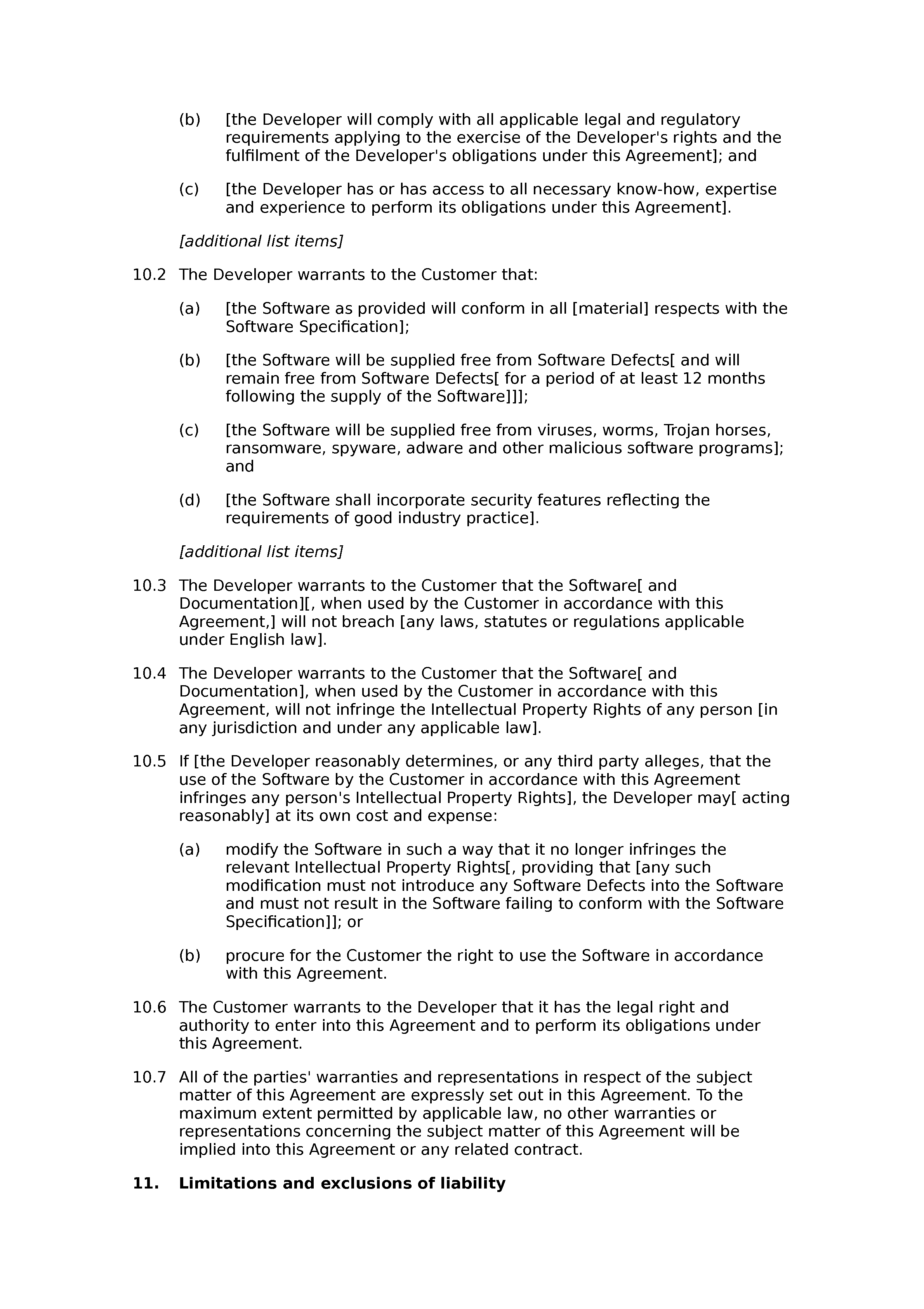 Software development and maintenance agreement (basic) document preview