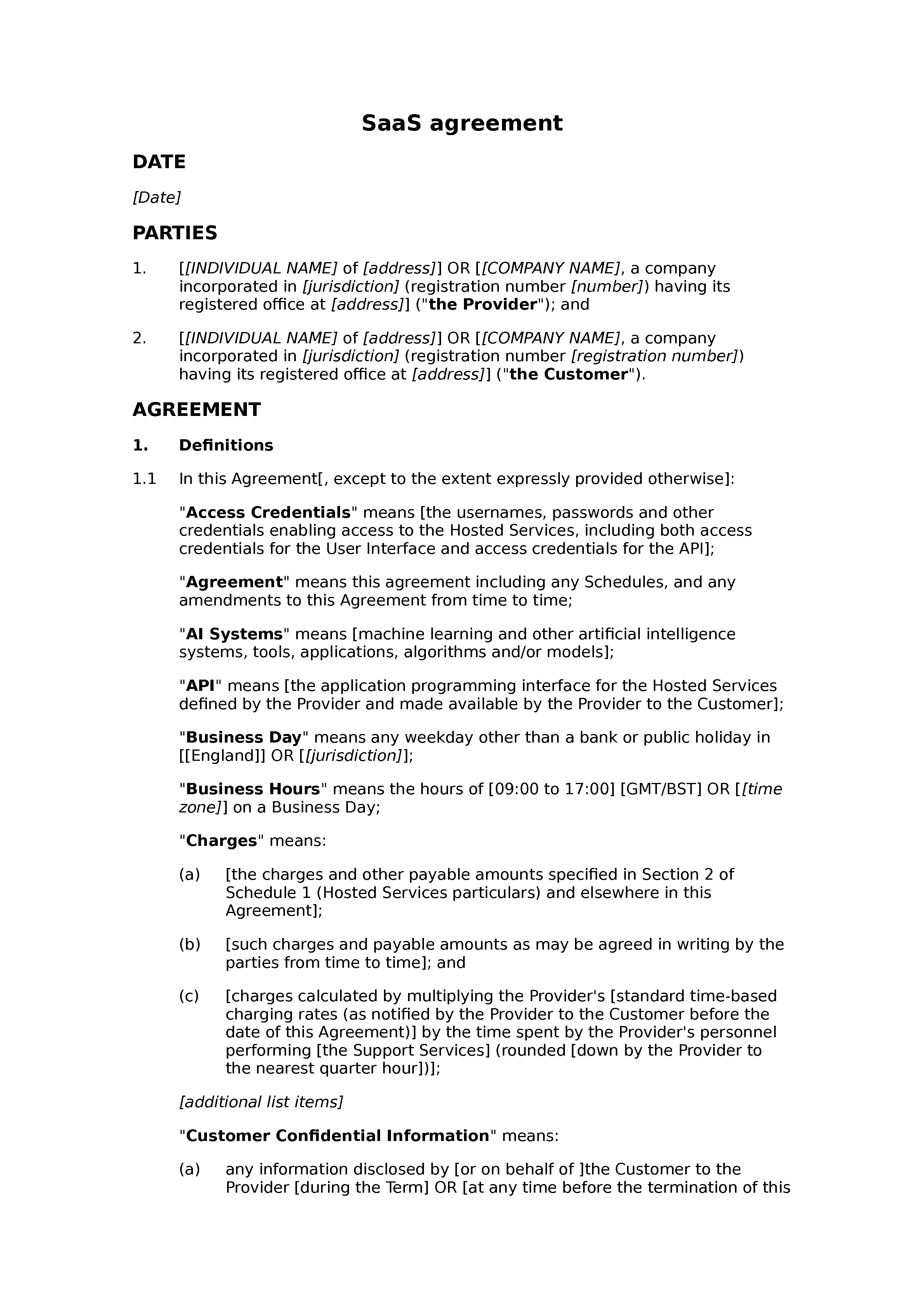 User Agreement Template