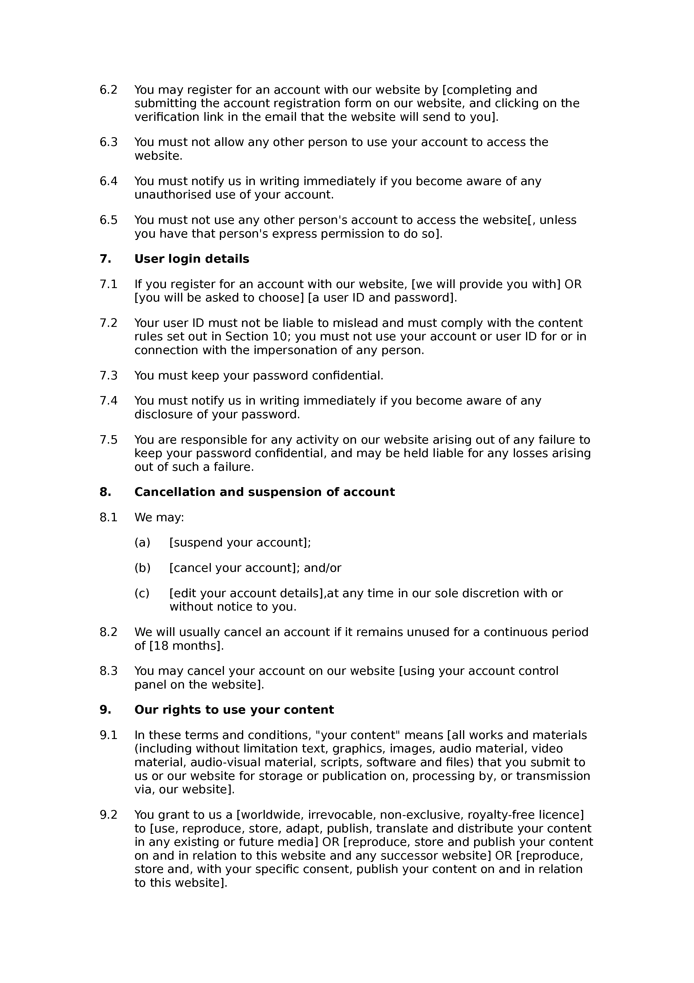 Lead generation website terms and conditions document preview