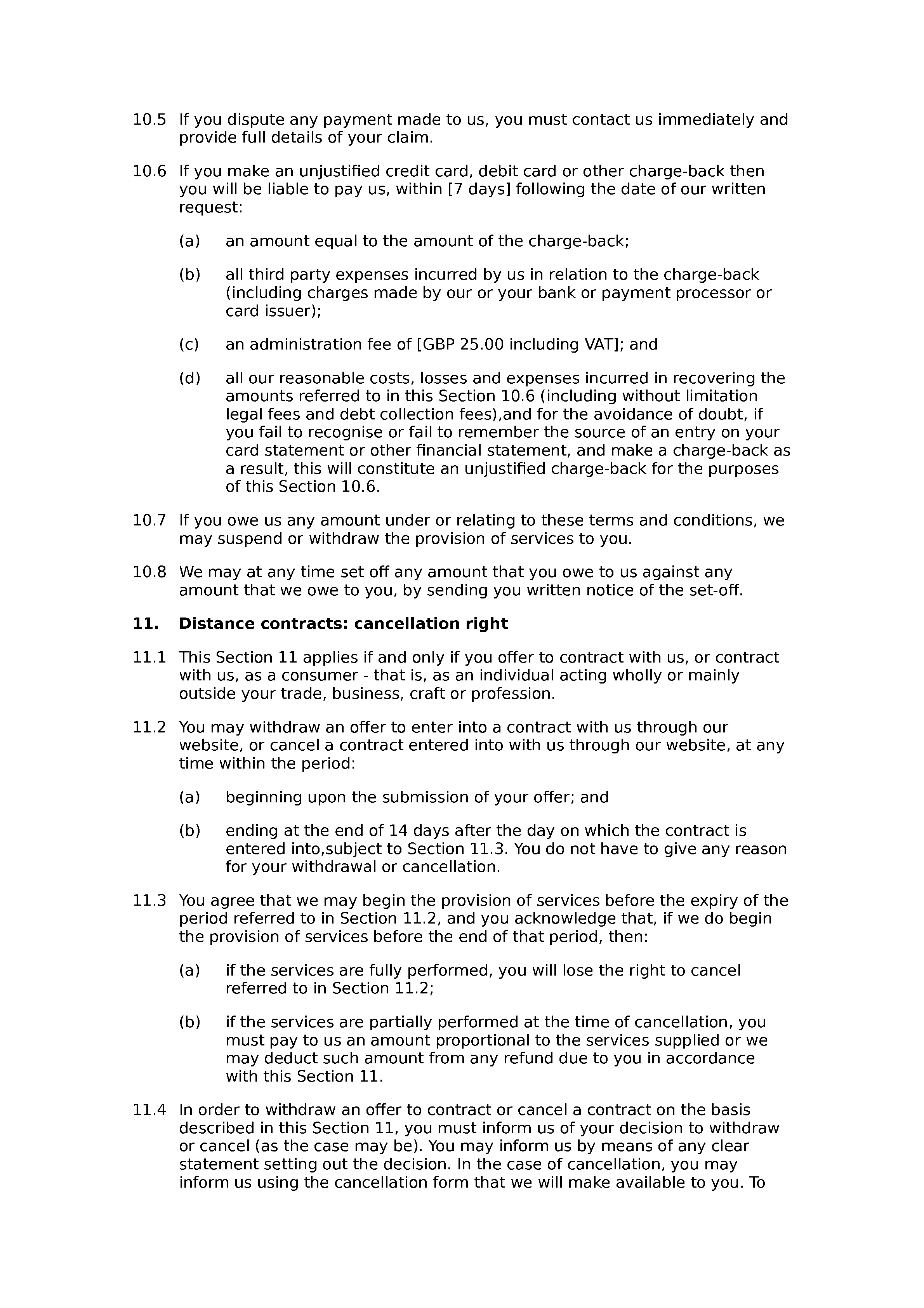 Classifieds website terms and conditions document preview