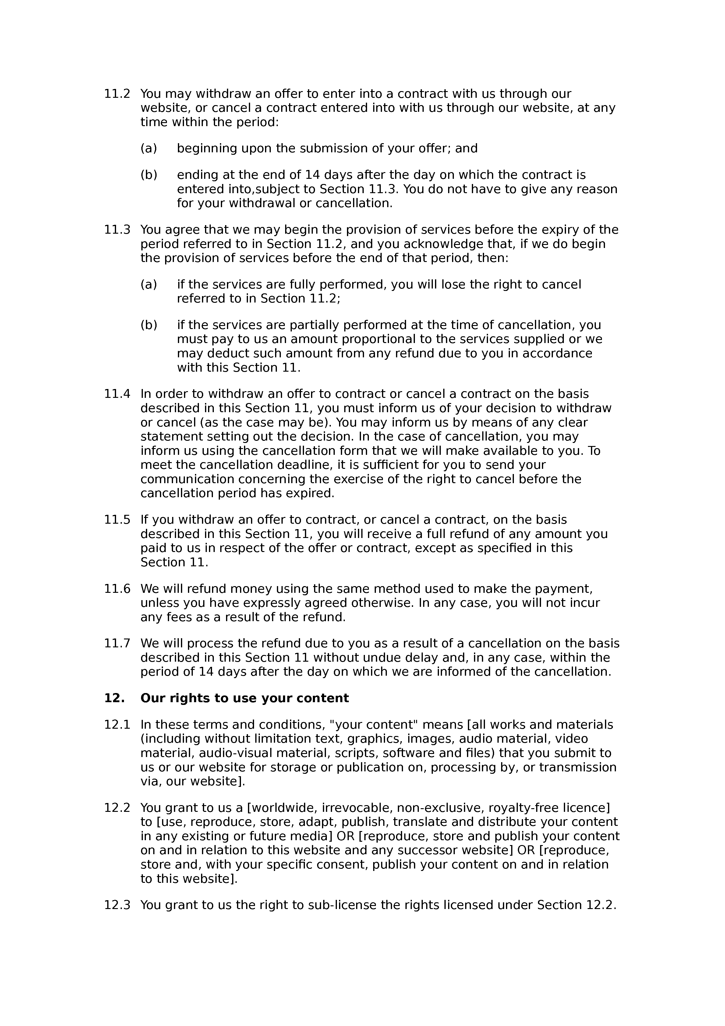 Dating website terms and conditions document preview