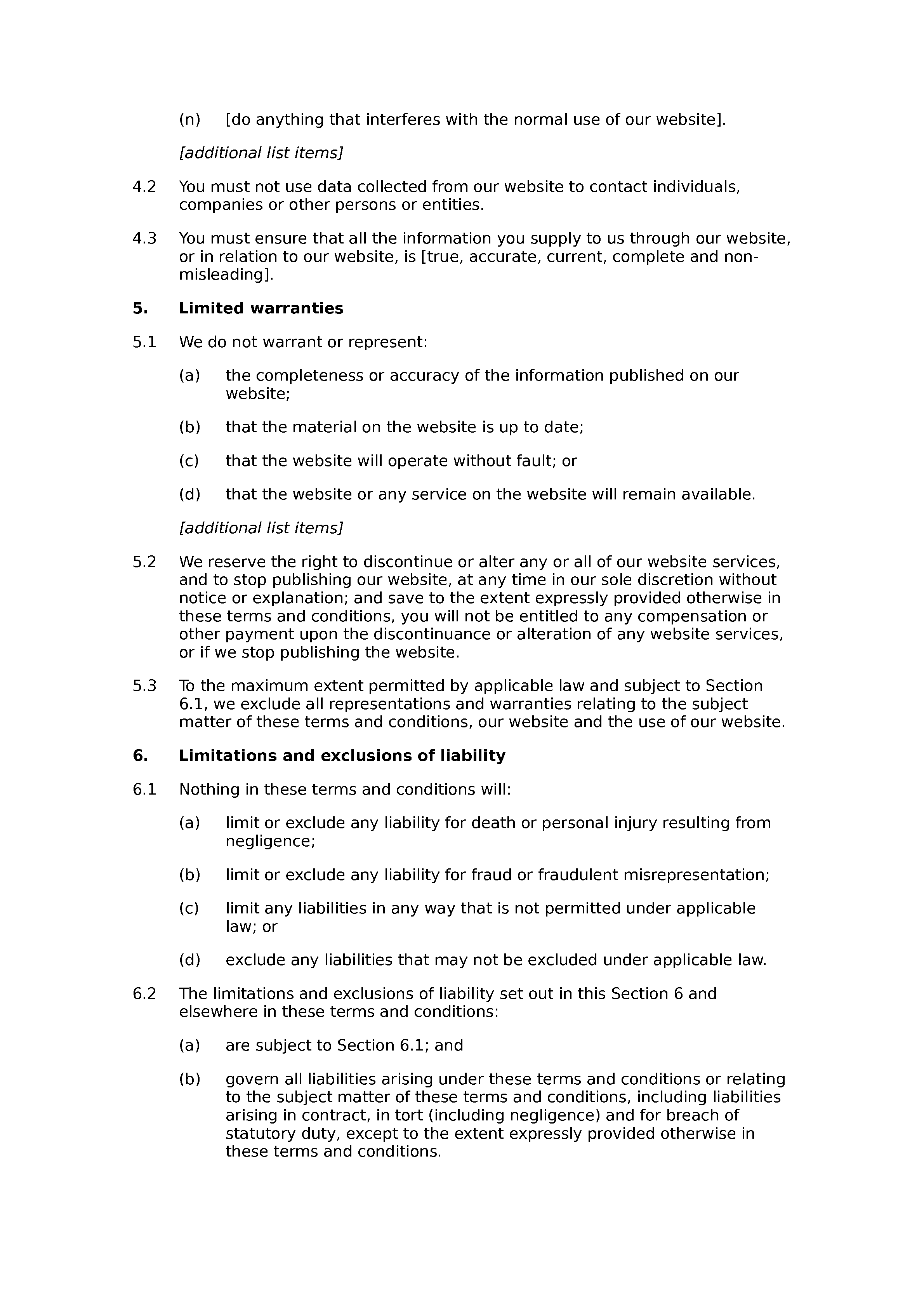 School website terms and conditions document preview