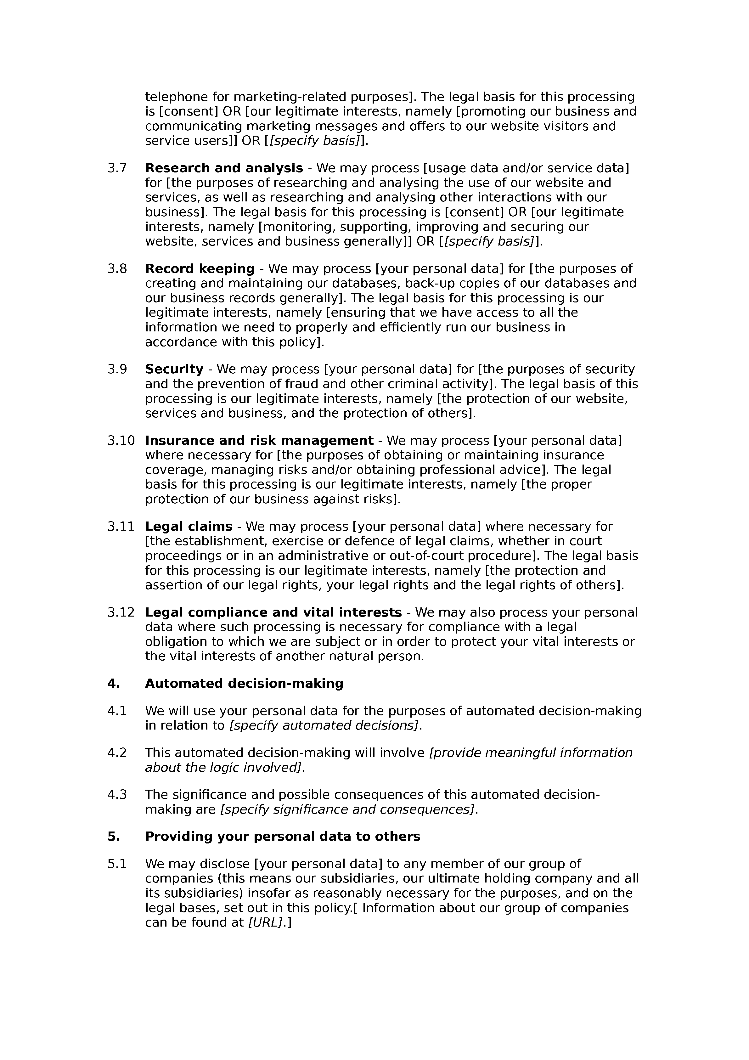 Privacy and cookies policy (social networking) document preview