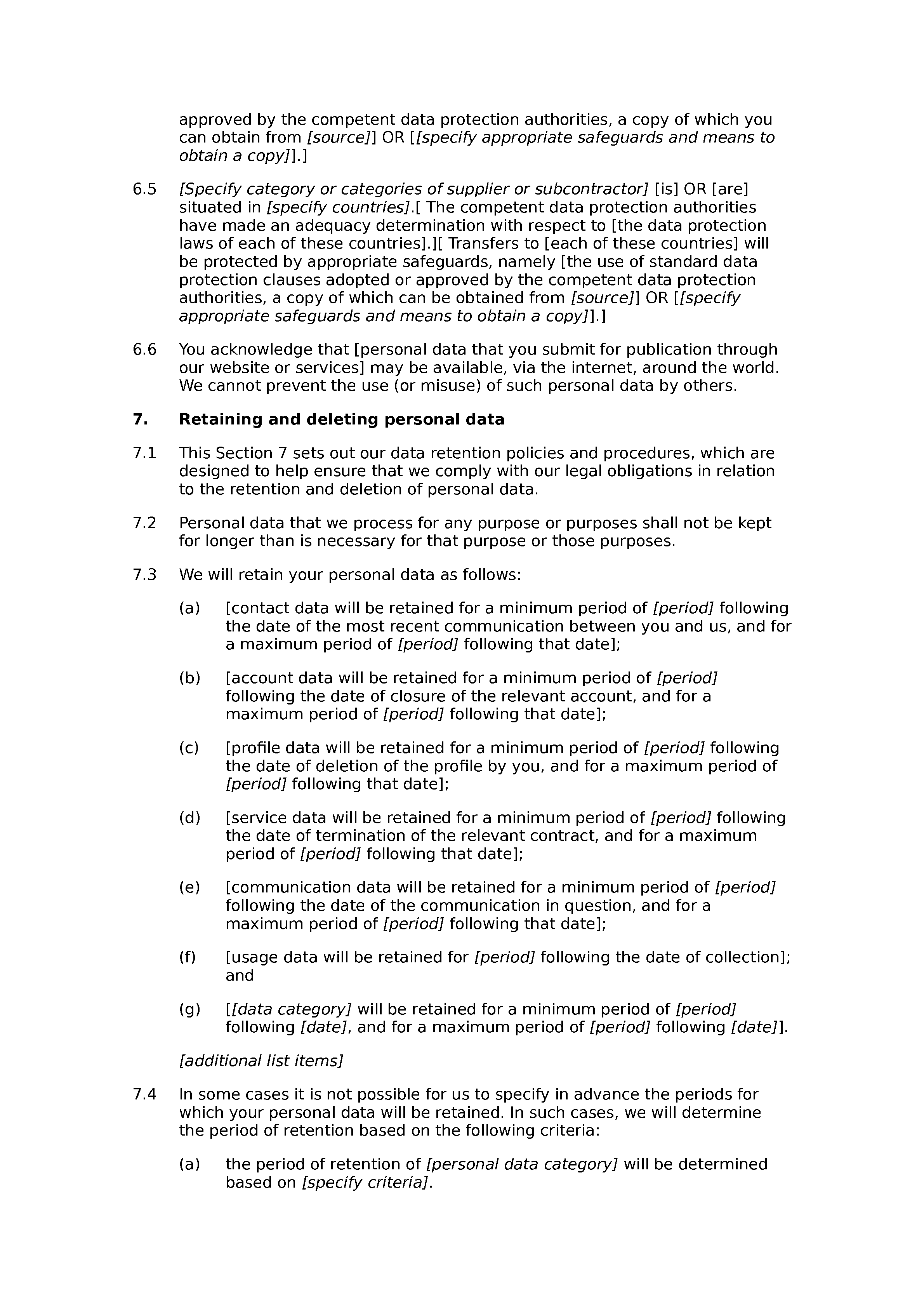 Privacy and cookies policy (social networking) document preview