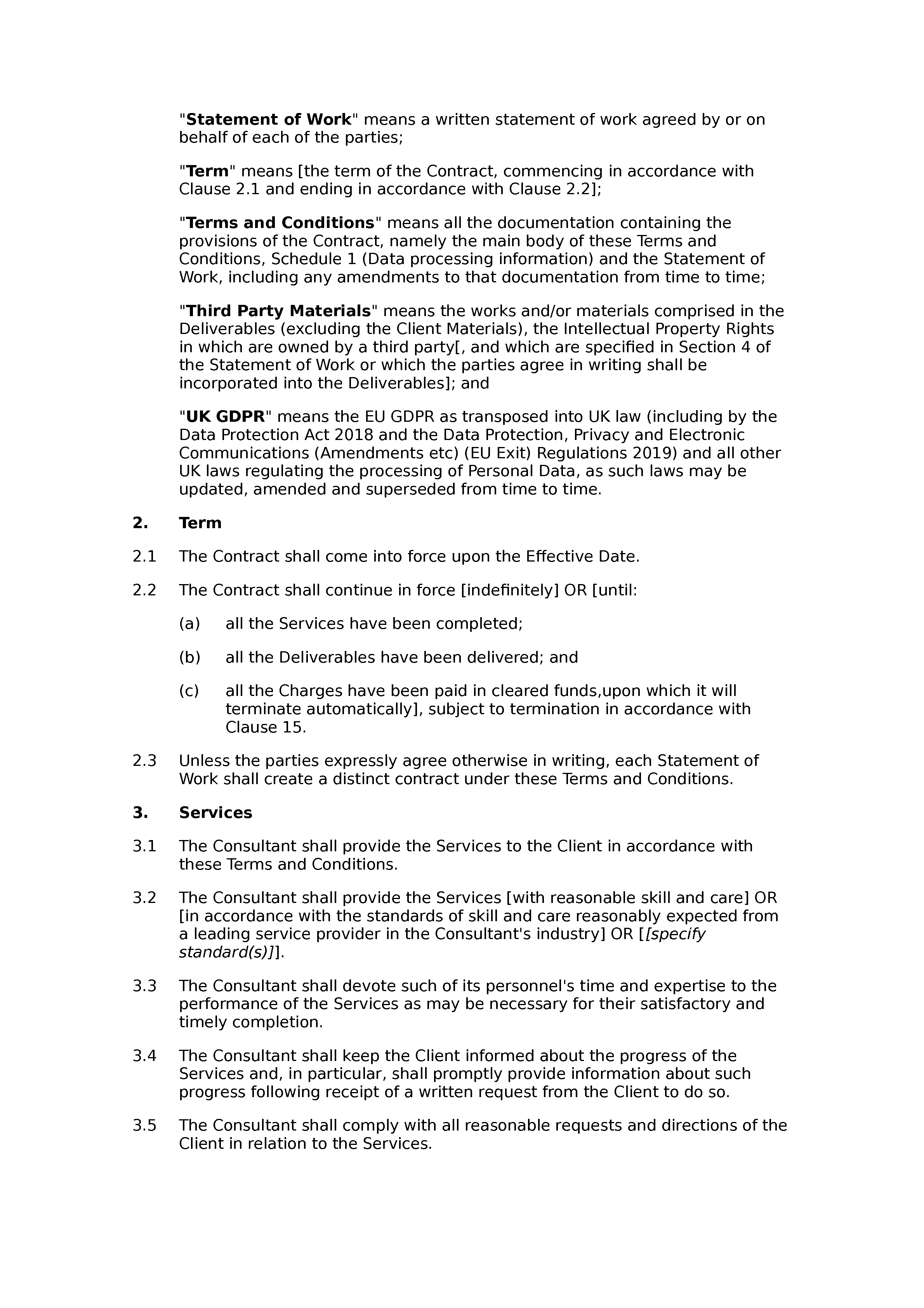 Consultancy terms and conditions (standard) document preview