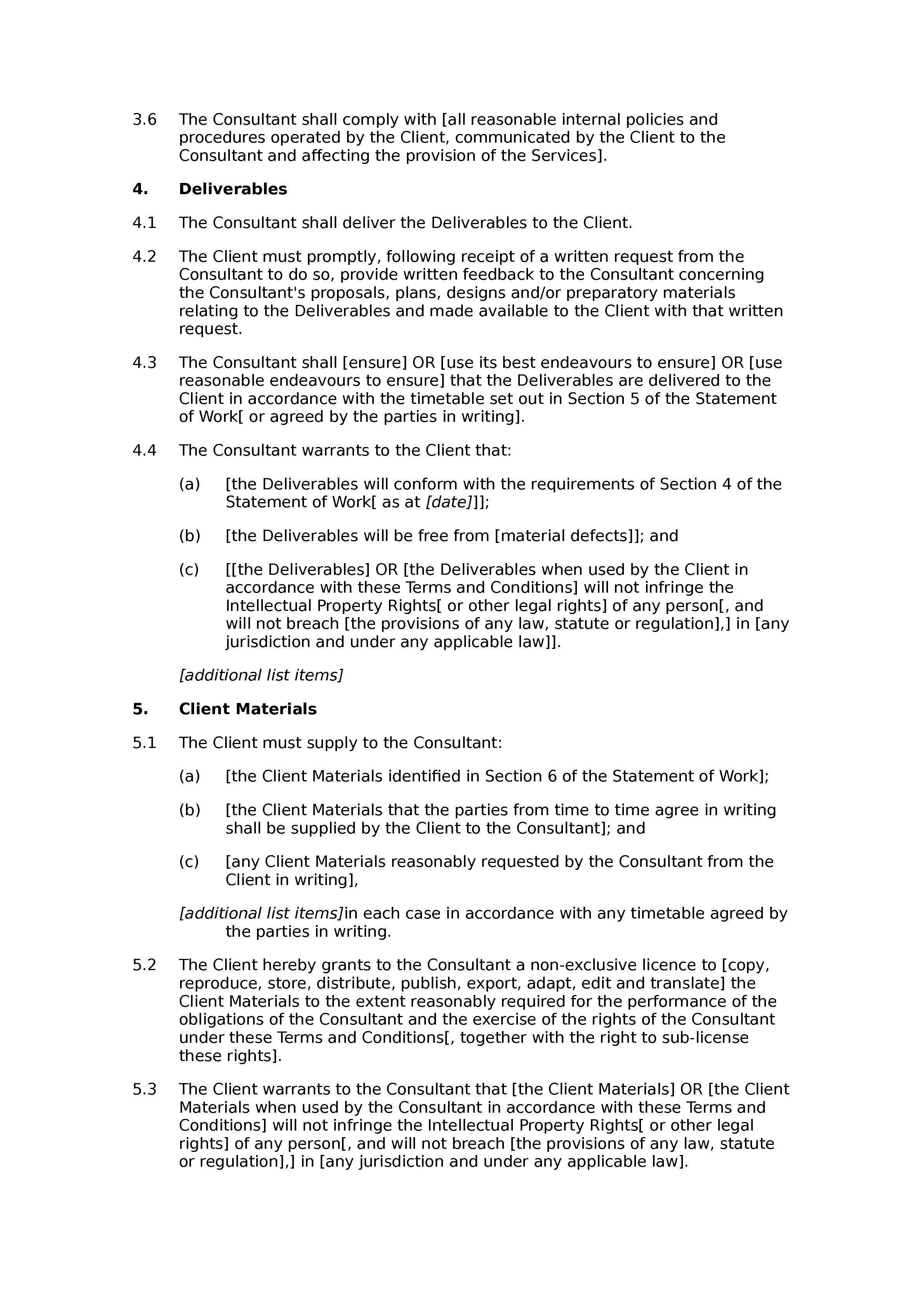 Consultancy terms and conditions (standard) document preview