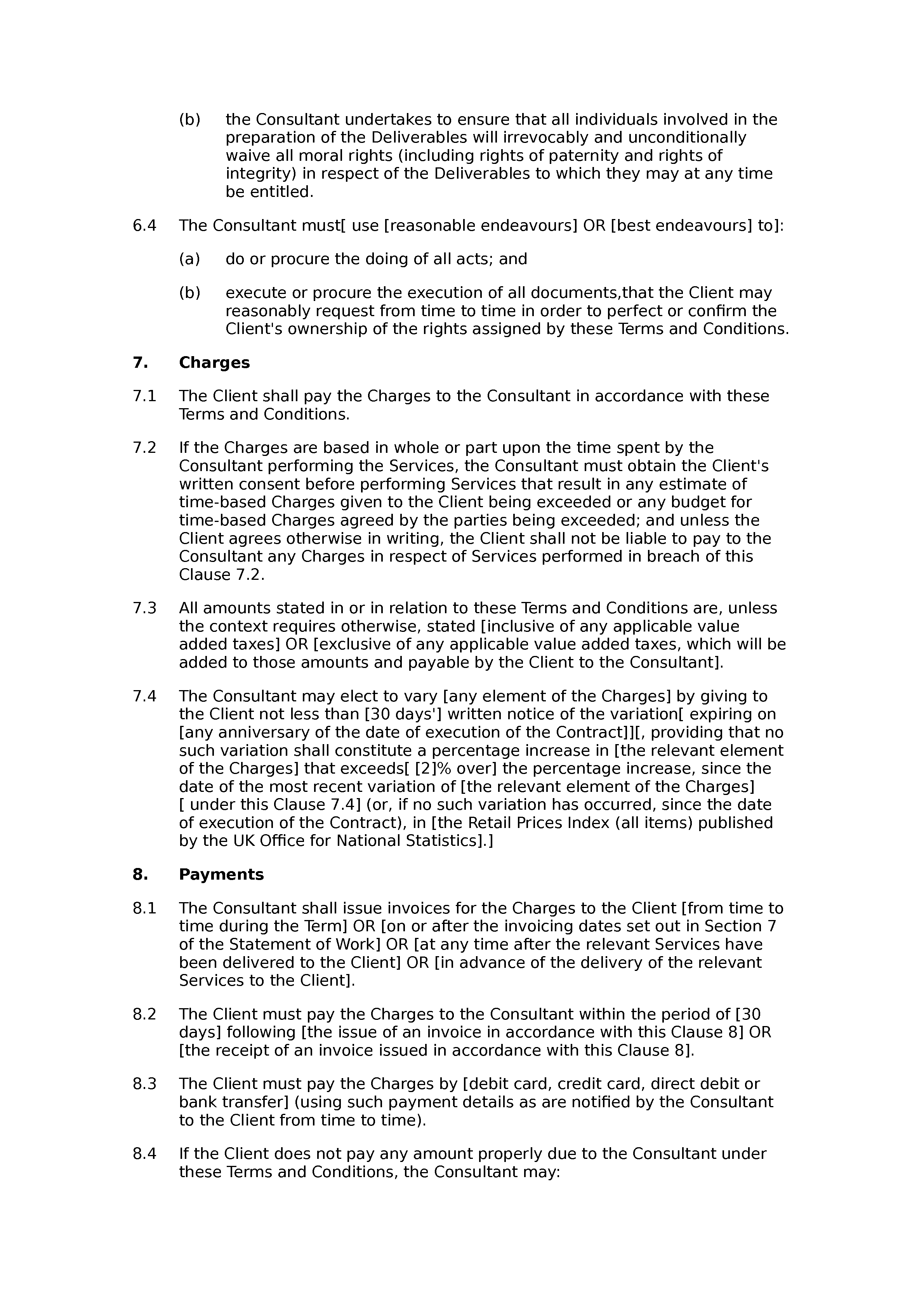 Consultancy terms and conditions (standard) document preview