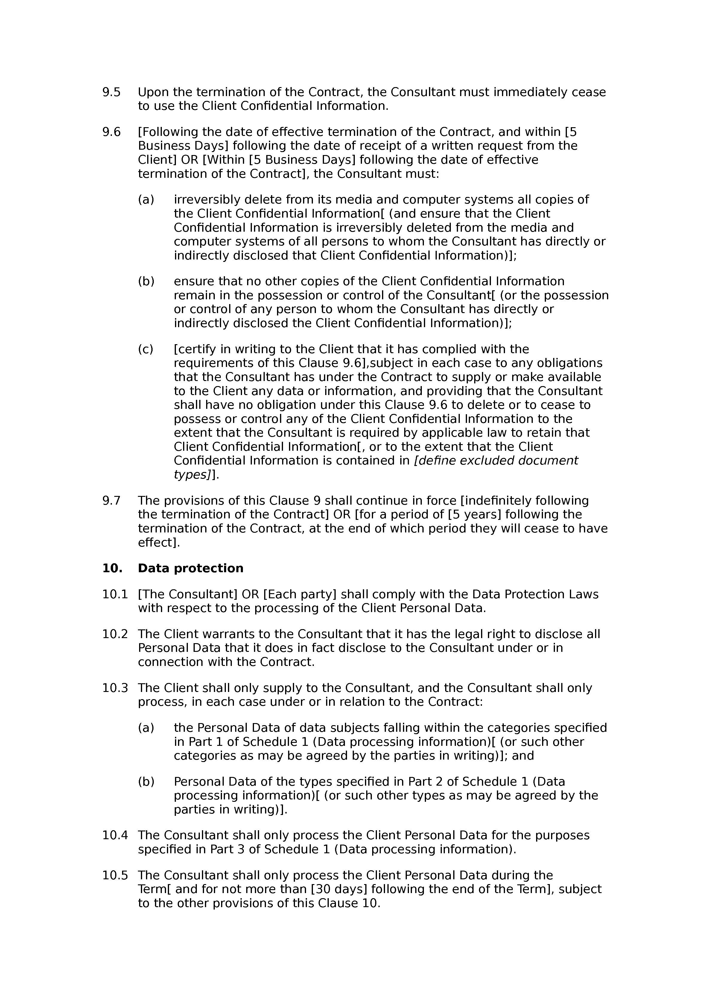 Consultancy terms and conditions (standard) document preview