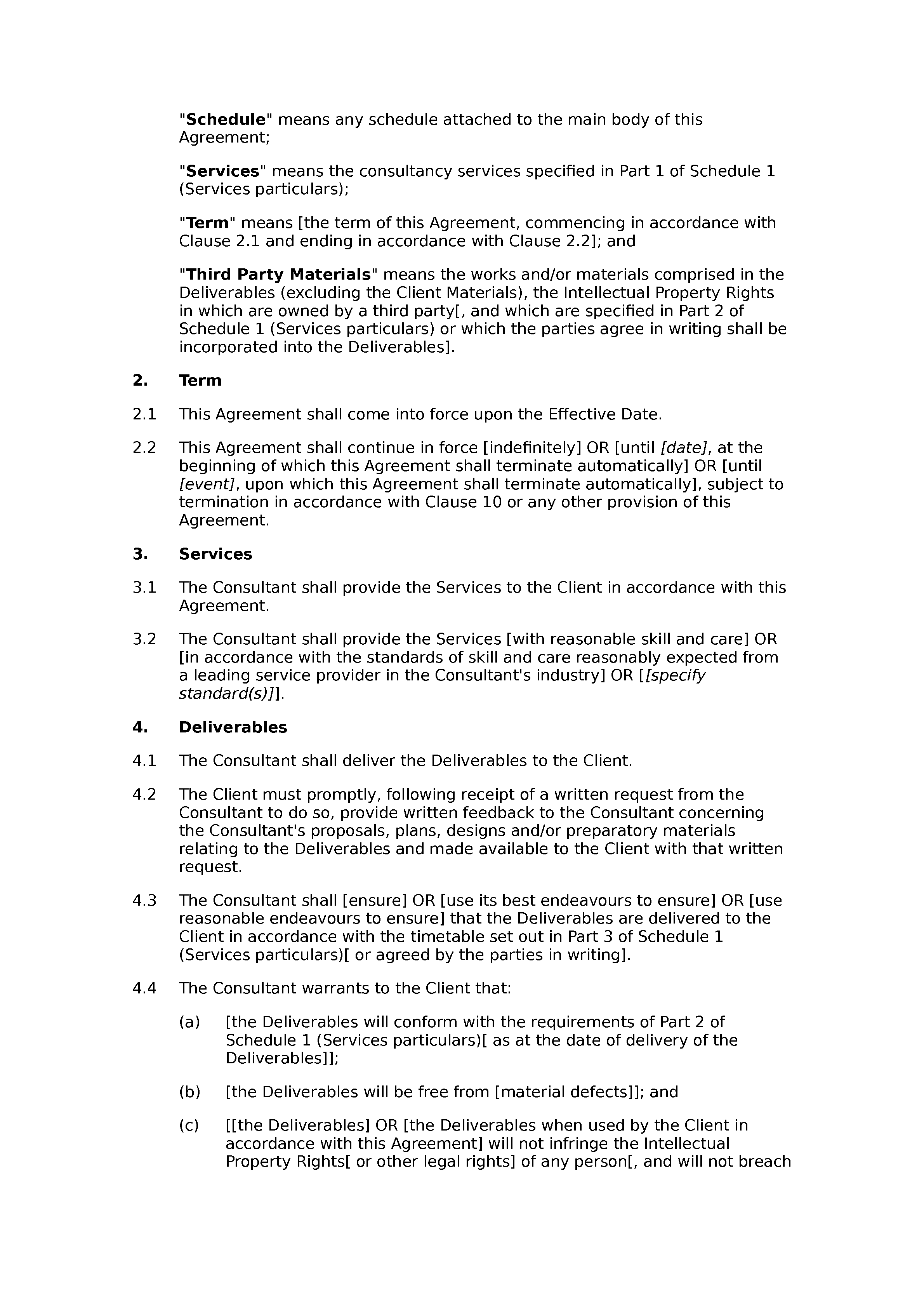 Consultancy agreement (basic) document preview