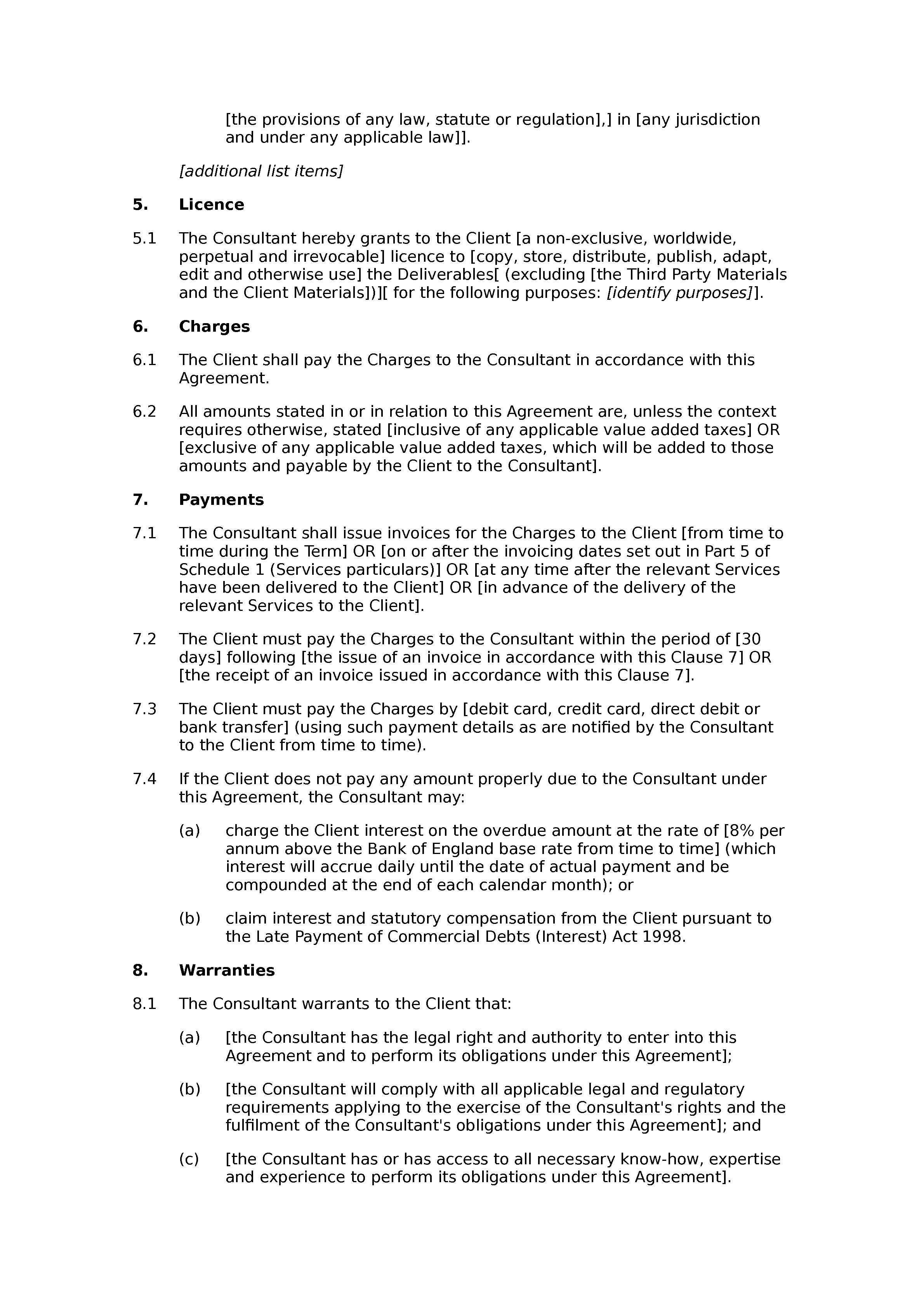 Consultancy agreement (basic) document preview