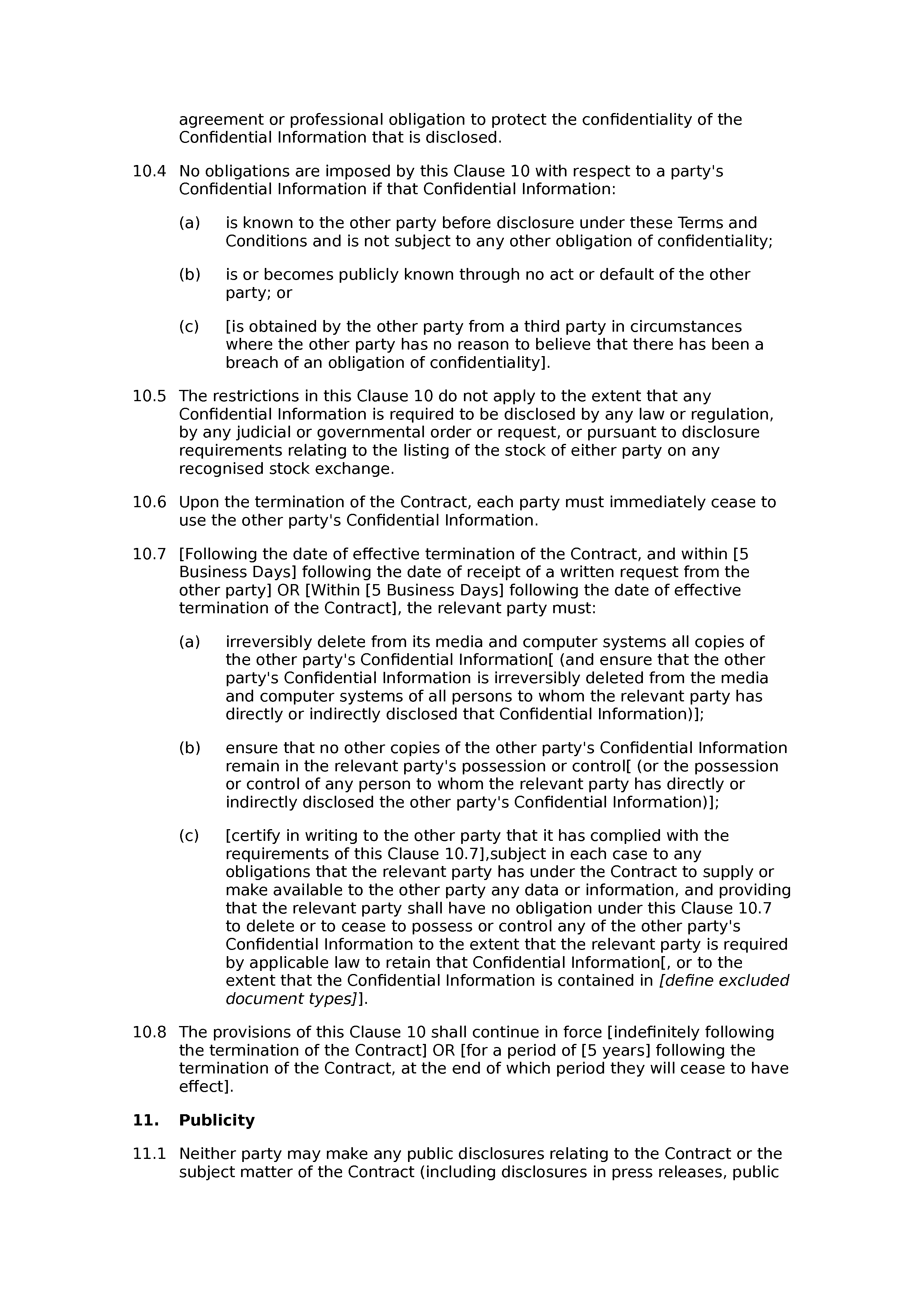 Terms and conditions of supply (premium) document preview