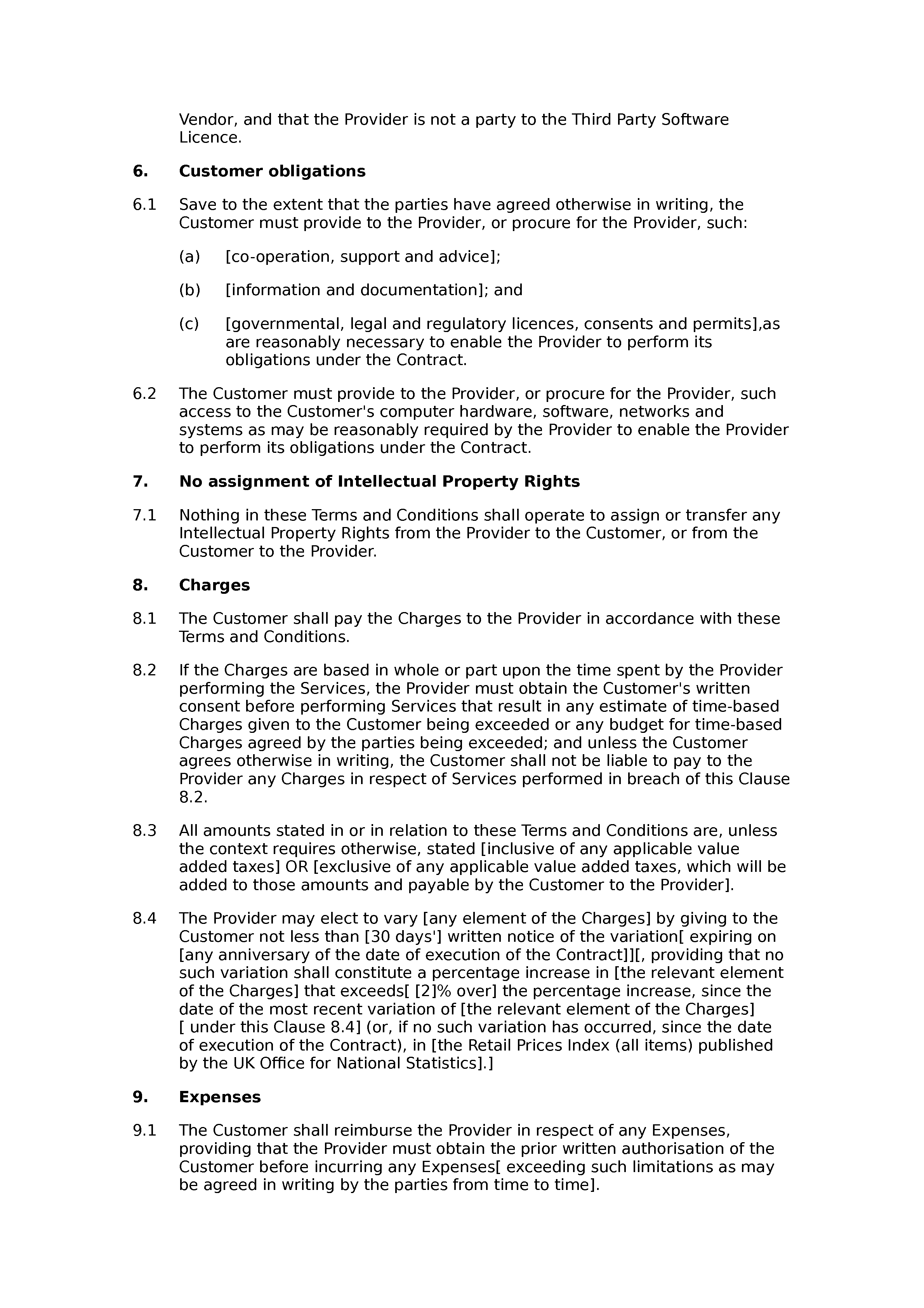 IT Support Terms And Conditions standard Docular