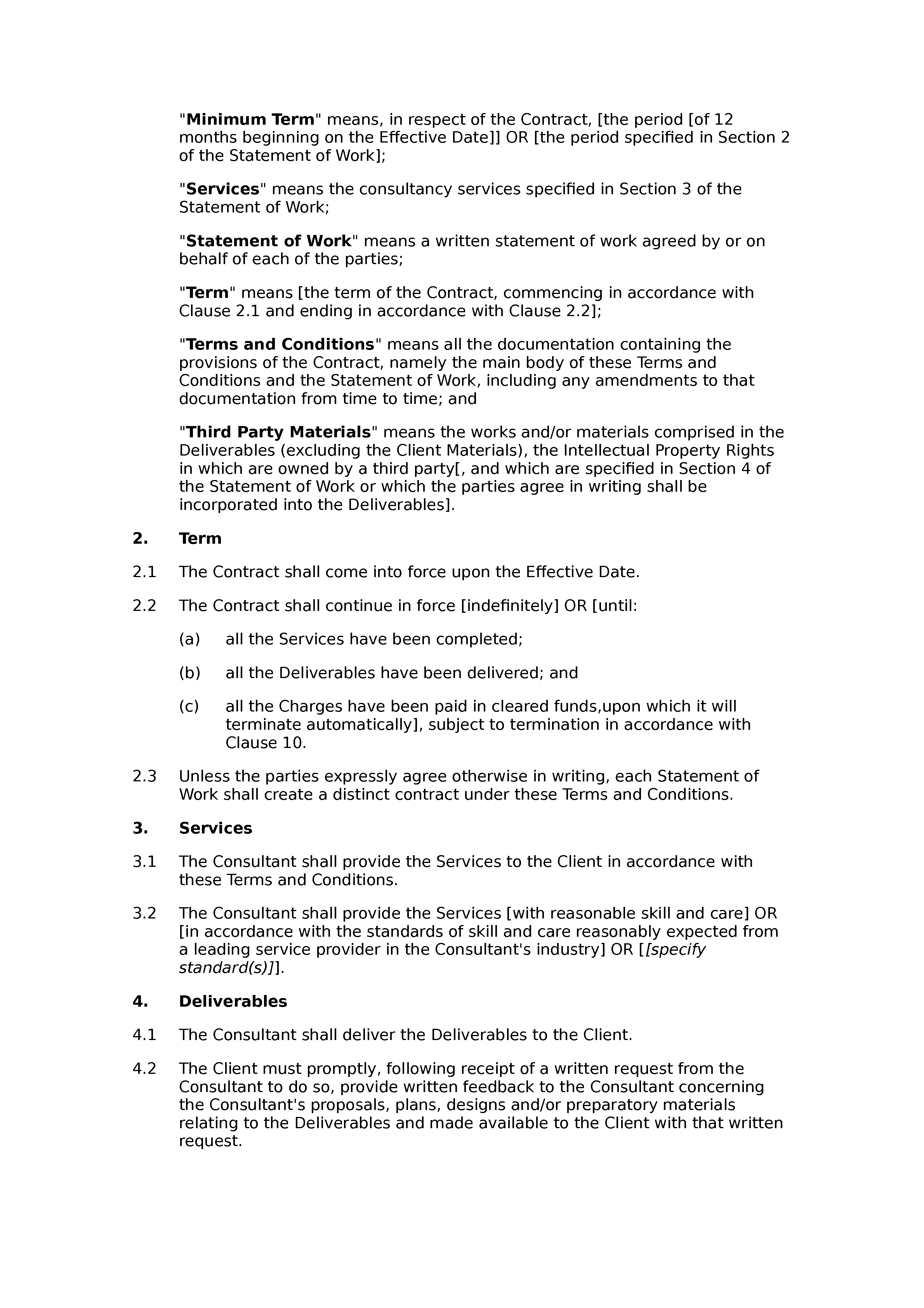 Consultancy terms and conditions (basic) document preview