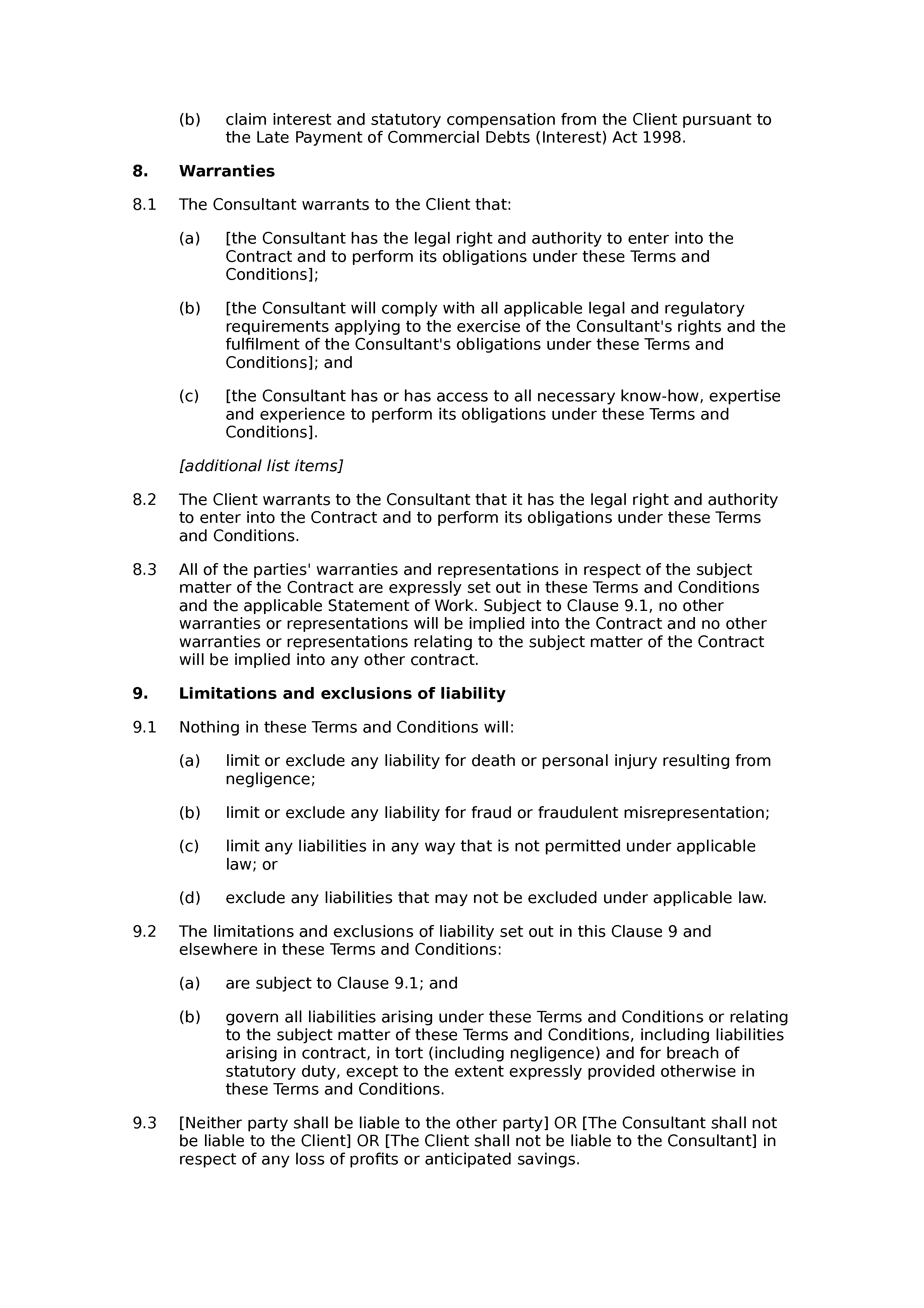 Consultancy terms and conditions (basic) document preview