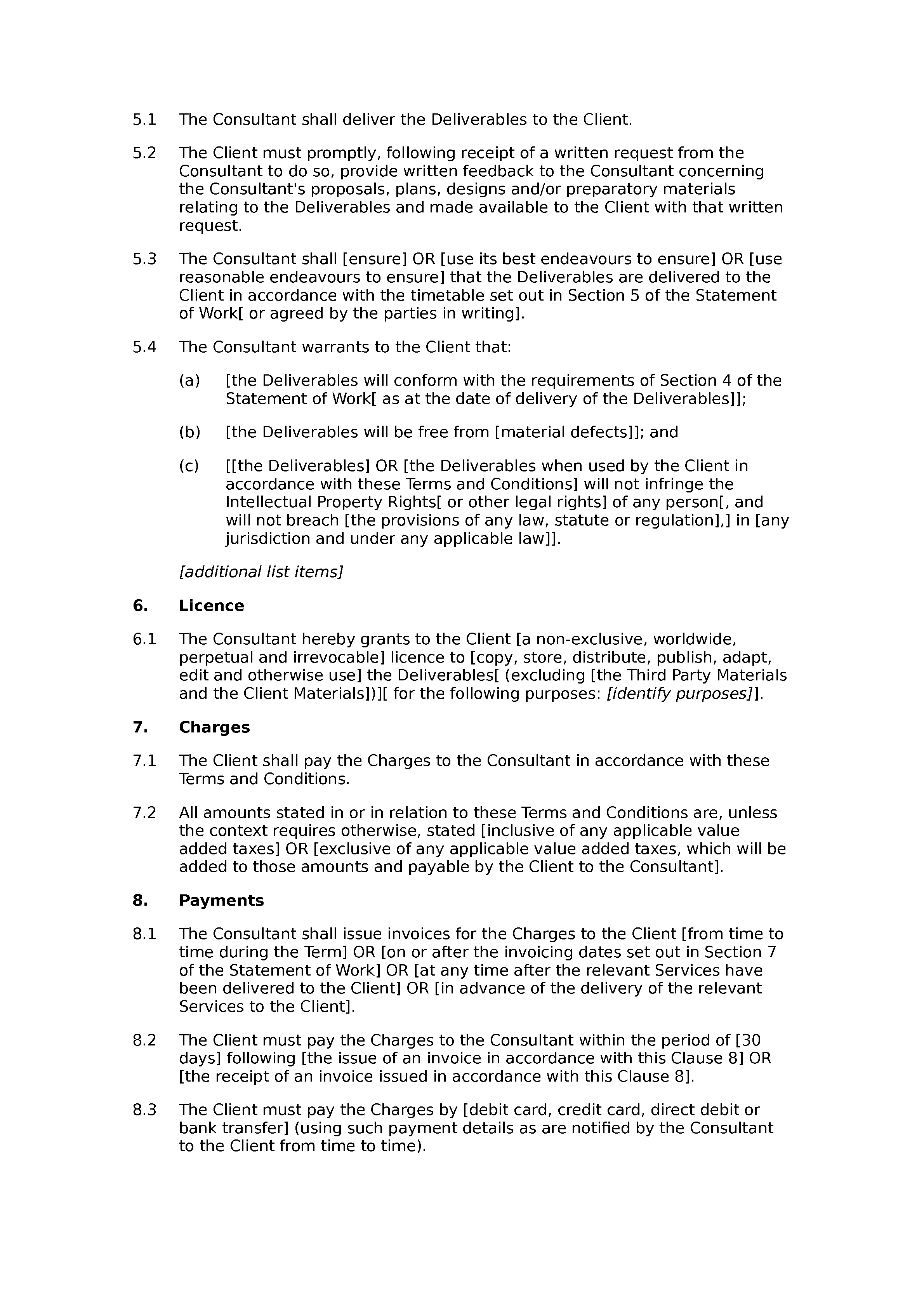 Free consultancy terms and conditions document preview