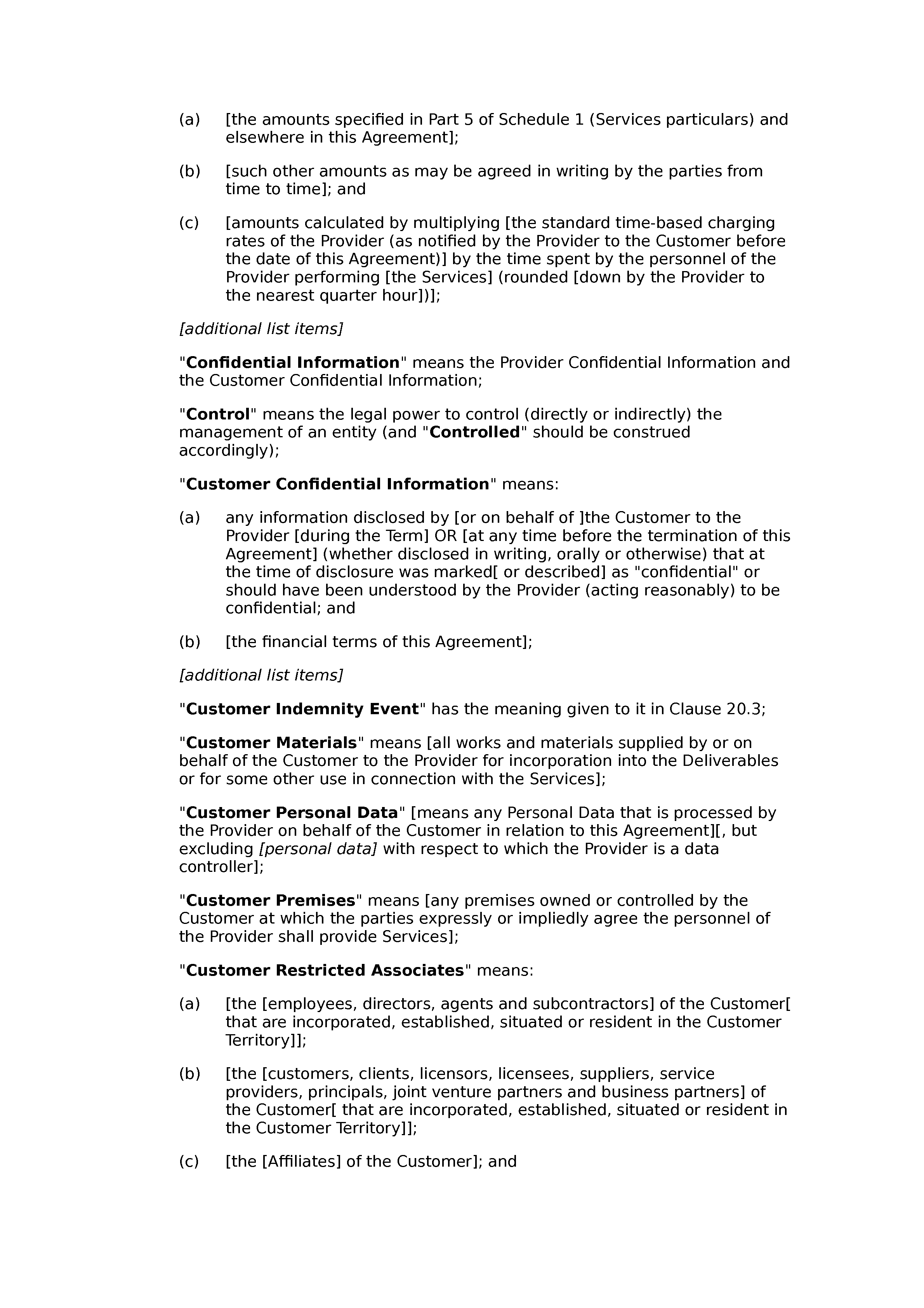 Services agreement (premium) document preview