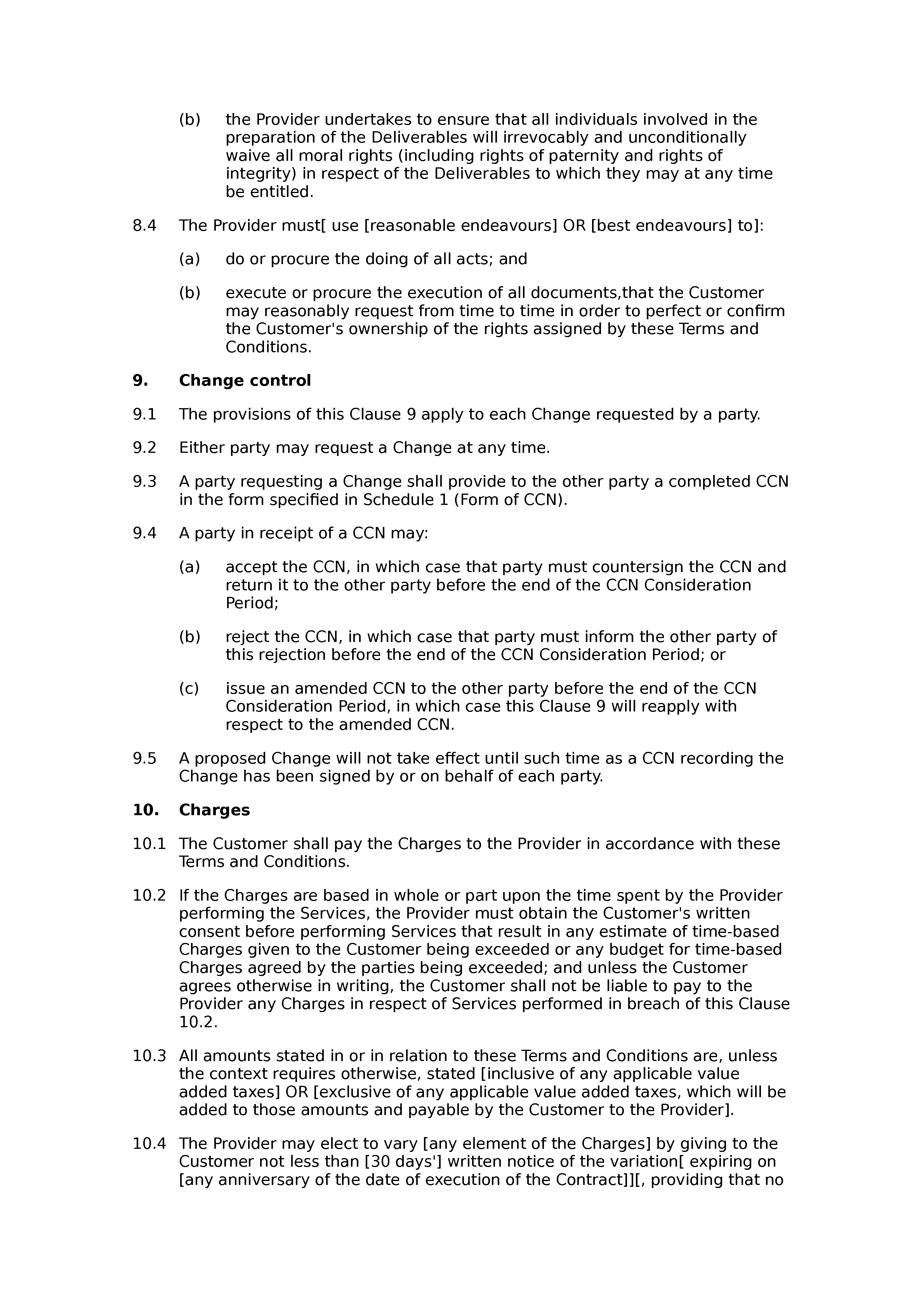 Terms and conditions for the supply of services (premium) document preview