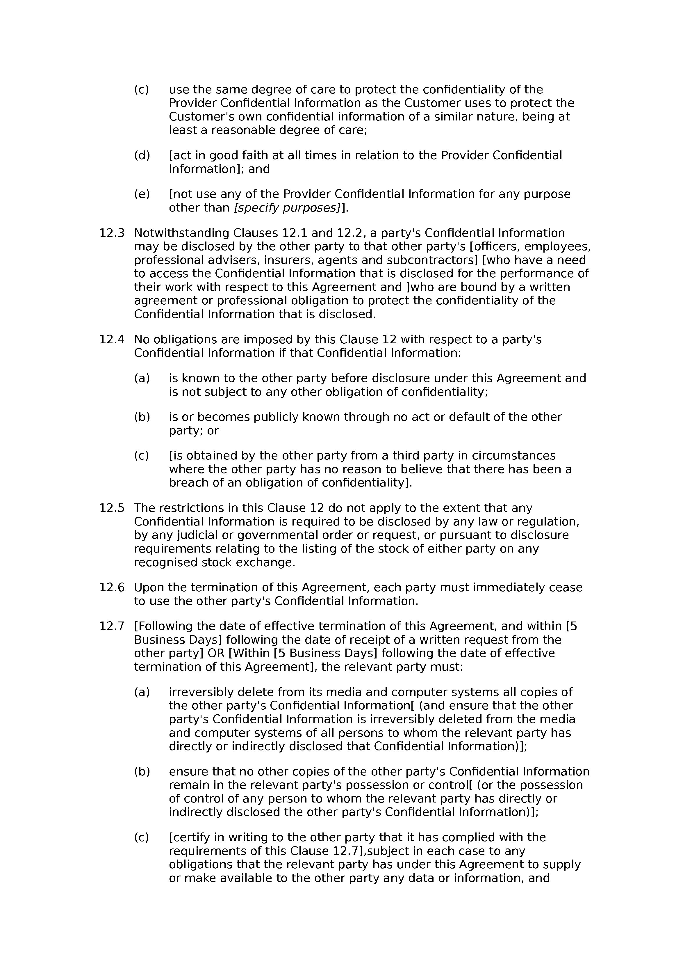 Services agreement (standard) document preview