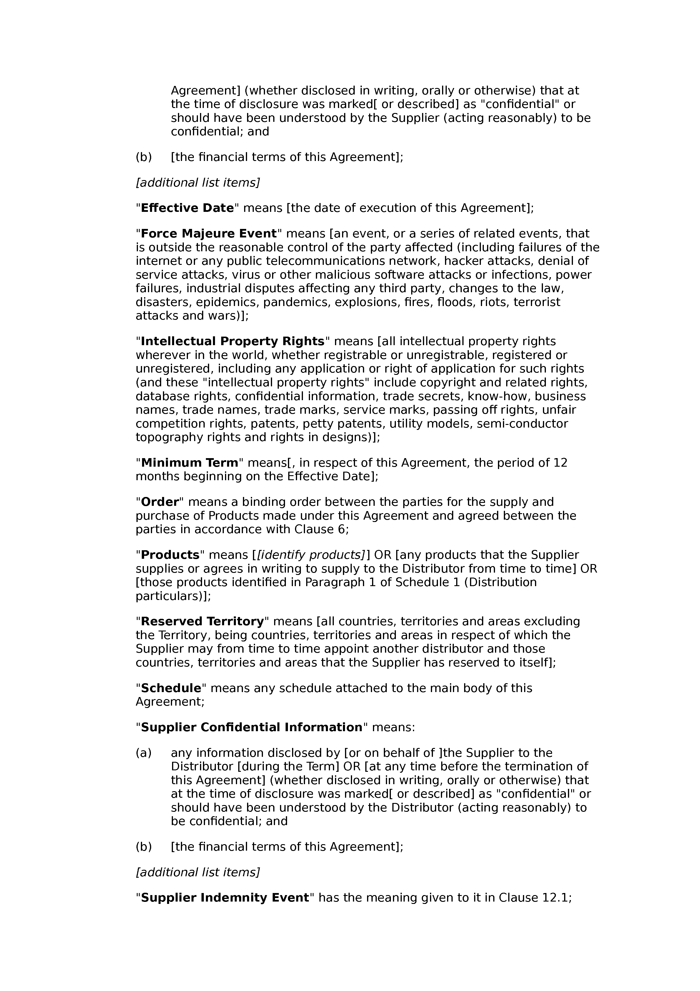 Non-exclusive distribution agreement (standard) document preview