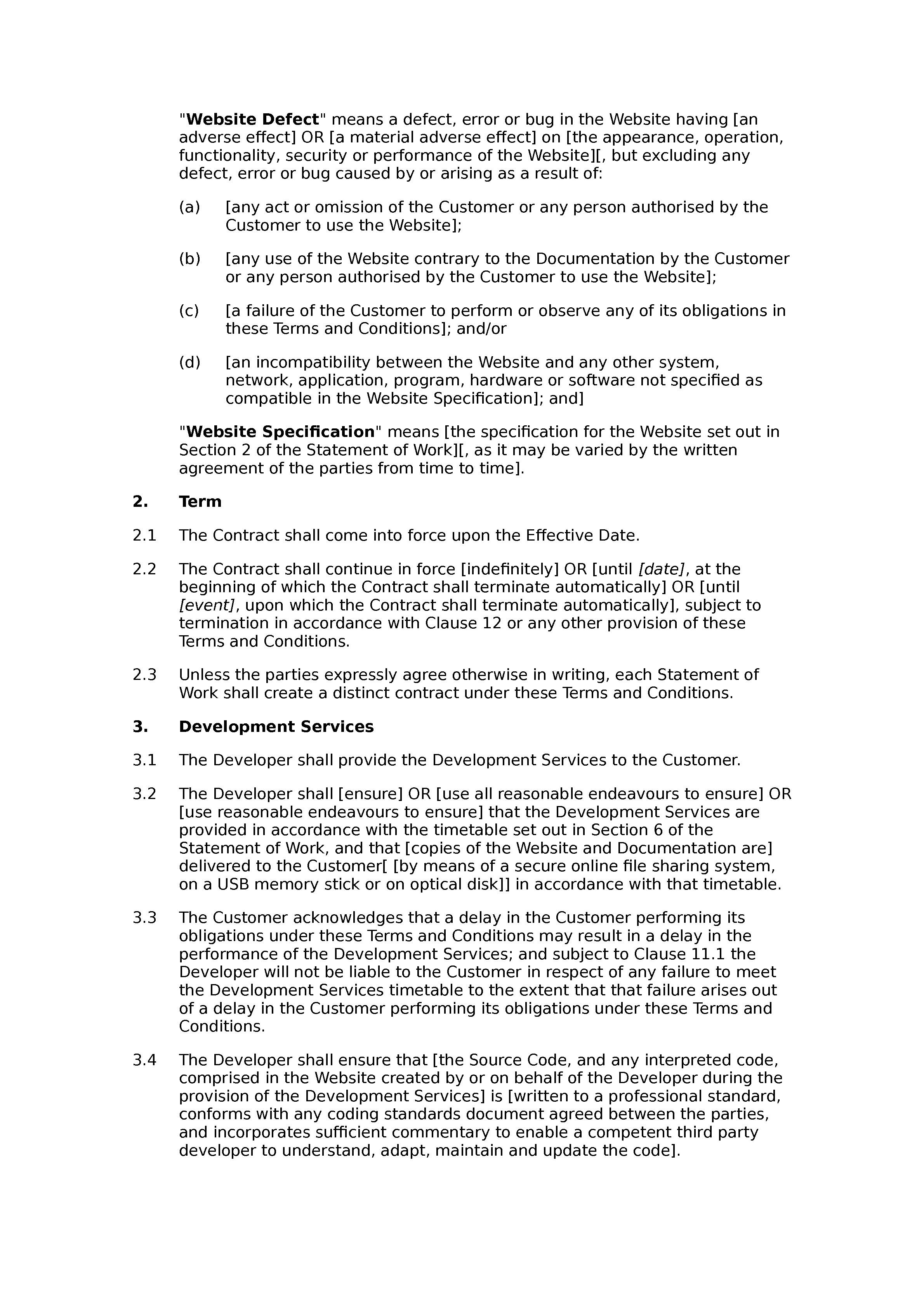 Web design and development terms and conditions (basic) document preview