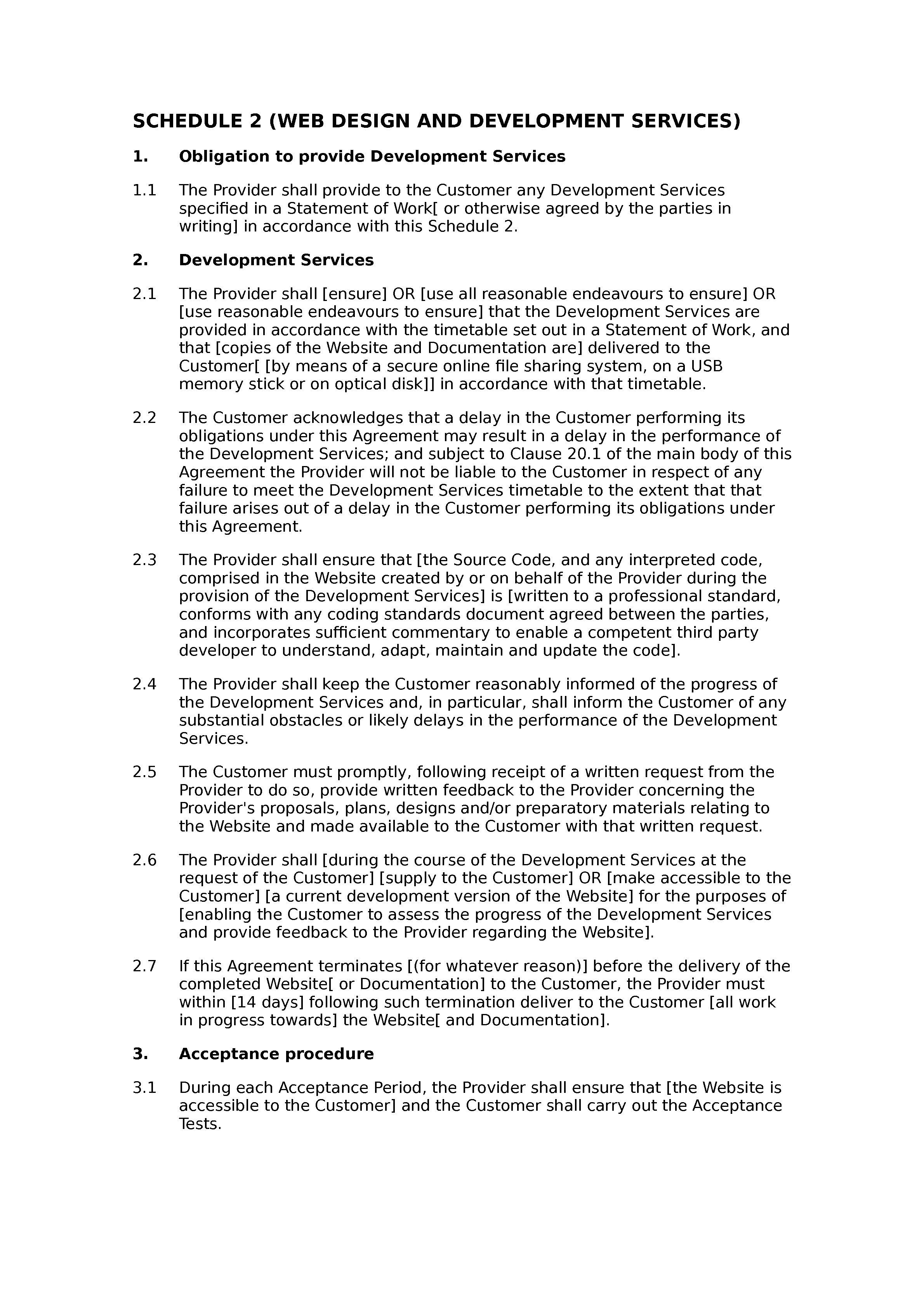 Web services agreement document preview