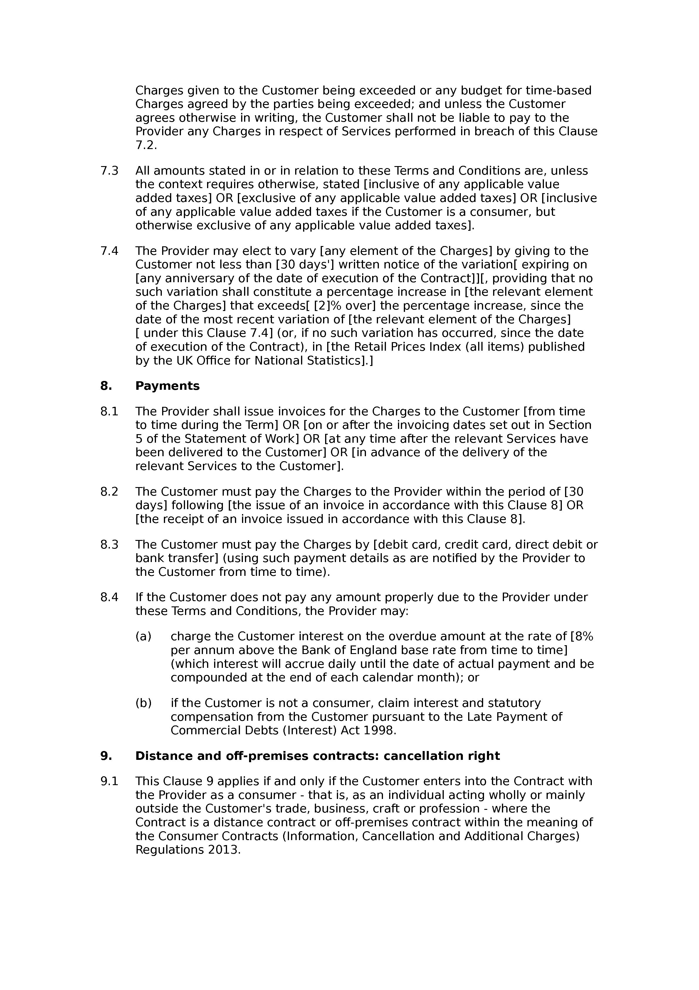 Free cleaning terms and conditions document preview