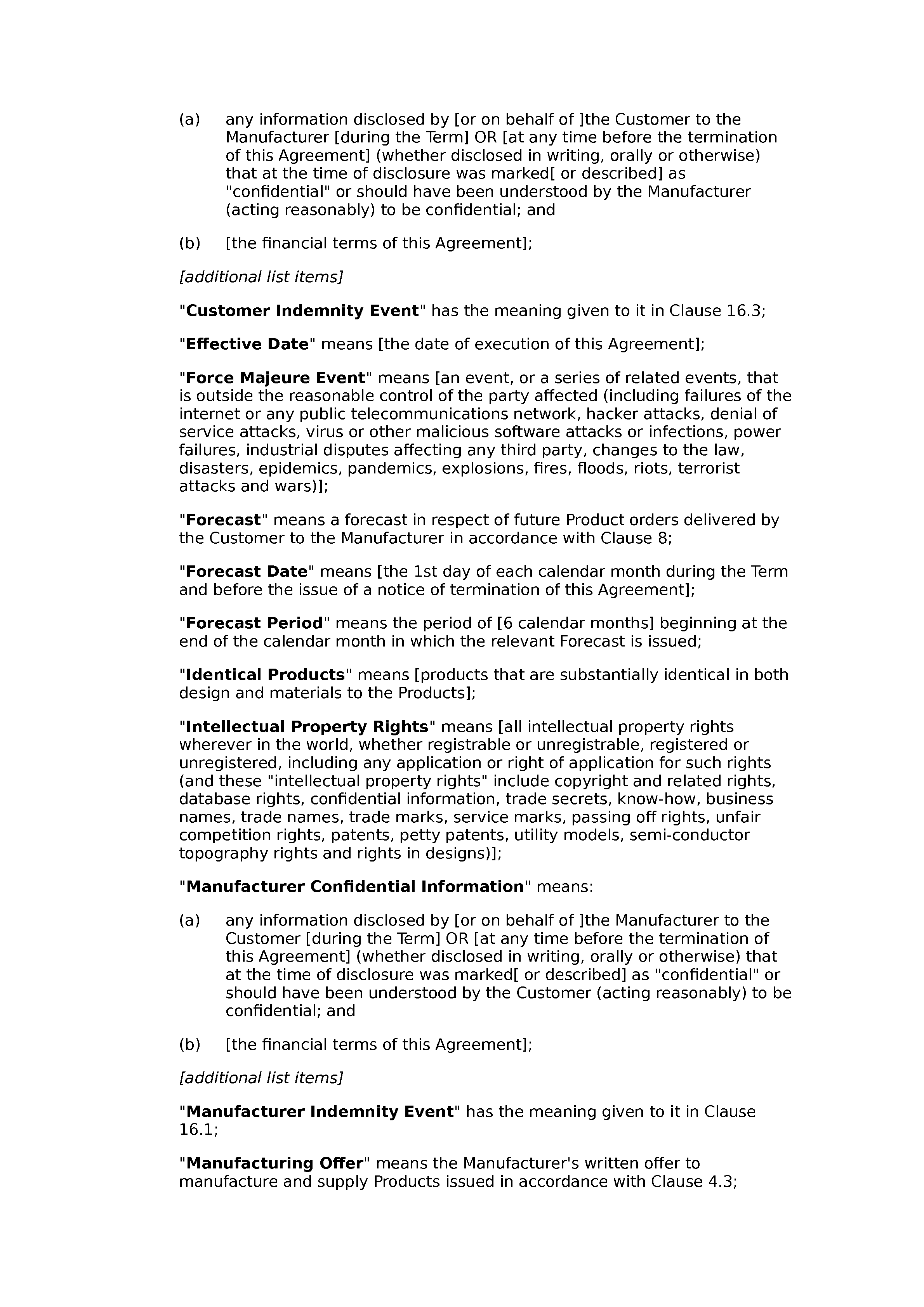 Free manufacturing agreement - Docular Inside free contract manufacturing agreements templates