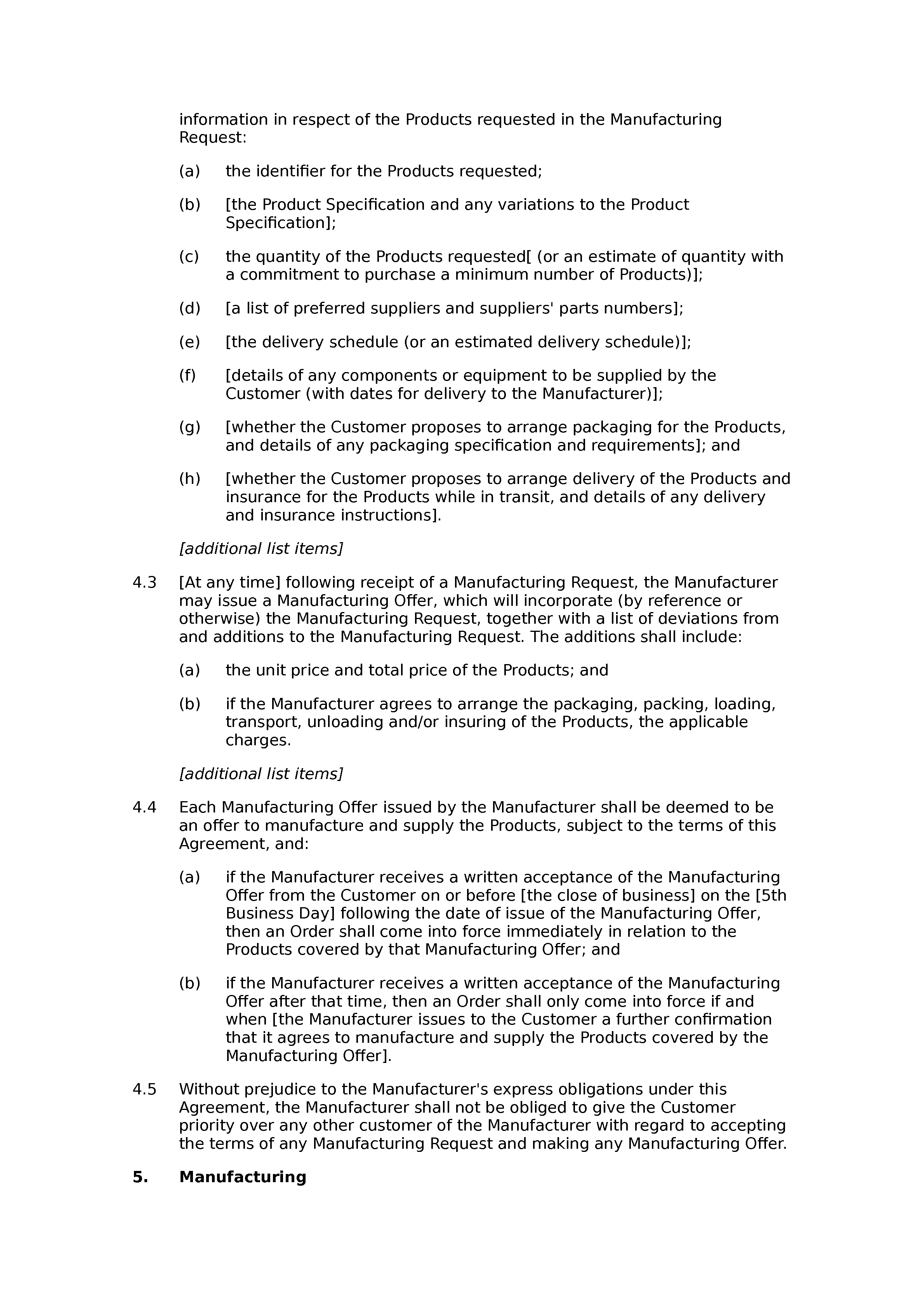 Free manufacturing agreement - Docular Throughout free contract manufacturing agreements templates