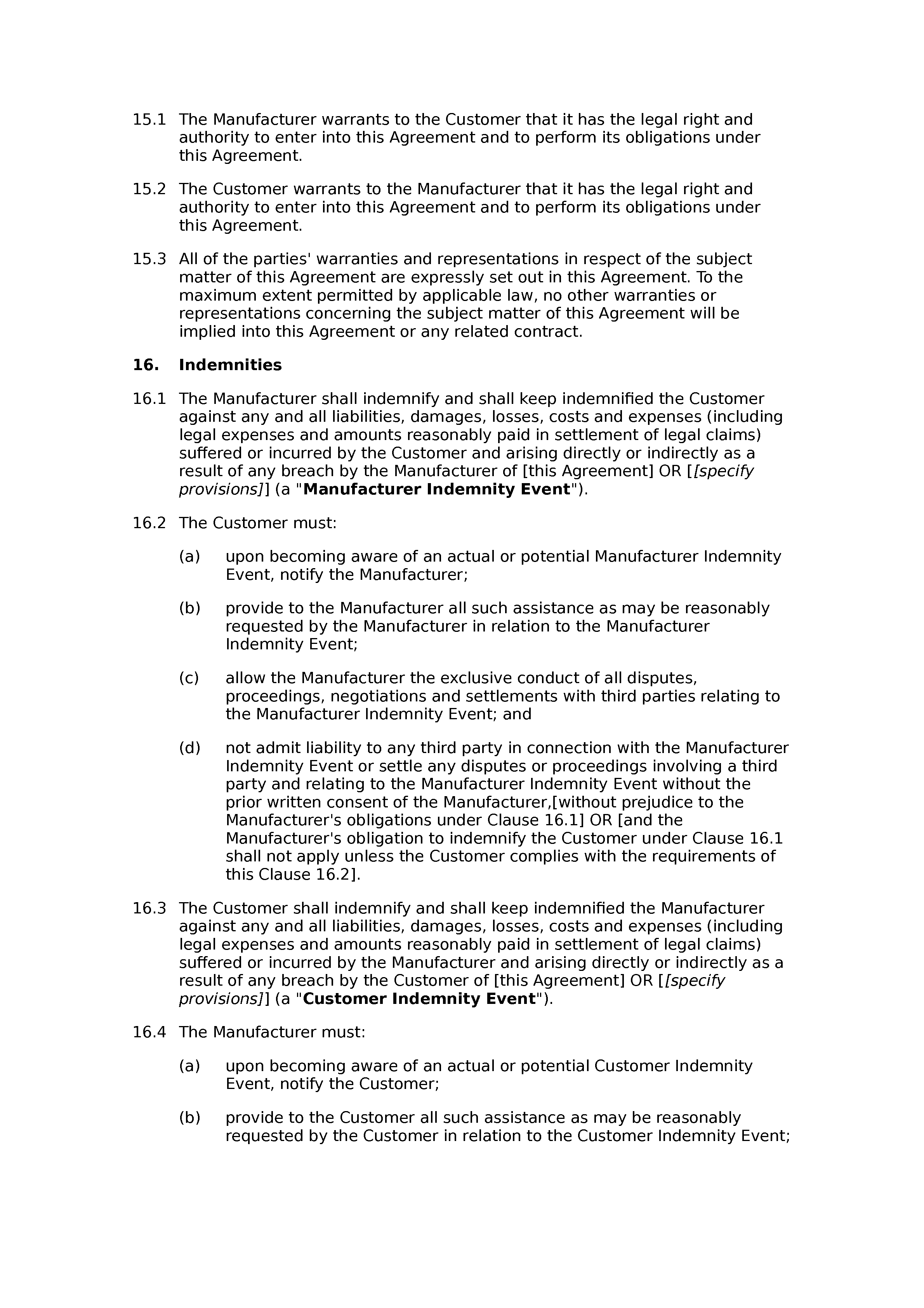 Free manufacturing agreement - Docular For free contract manufacturing agreements templates