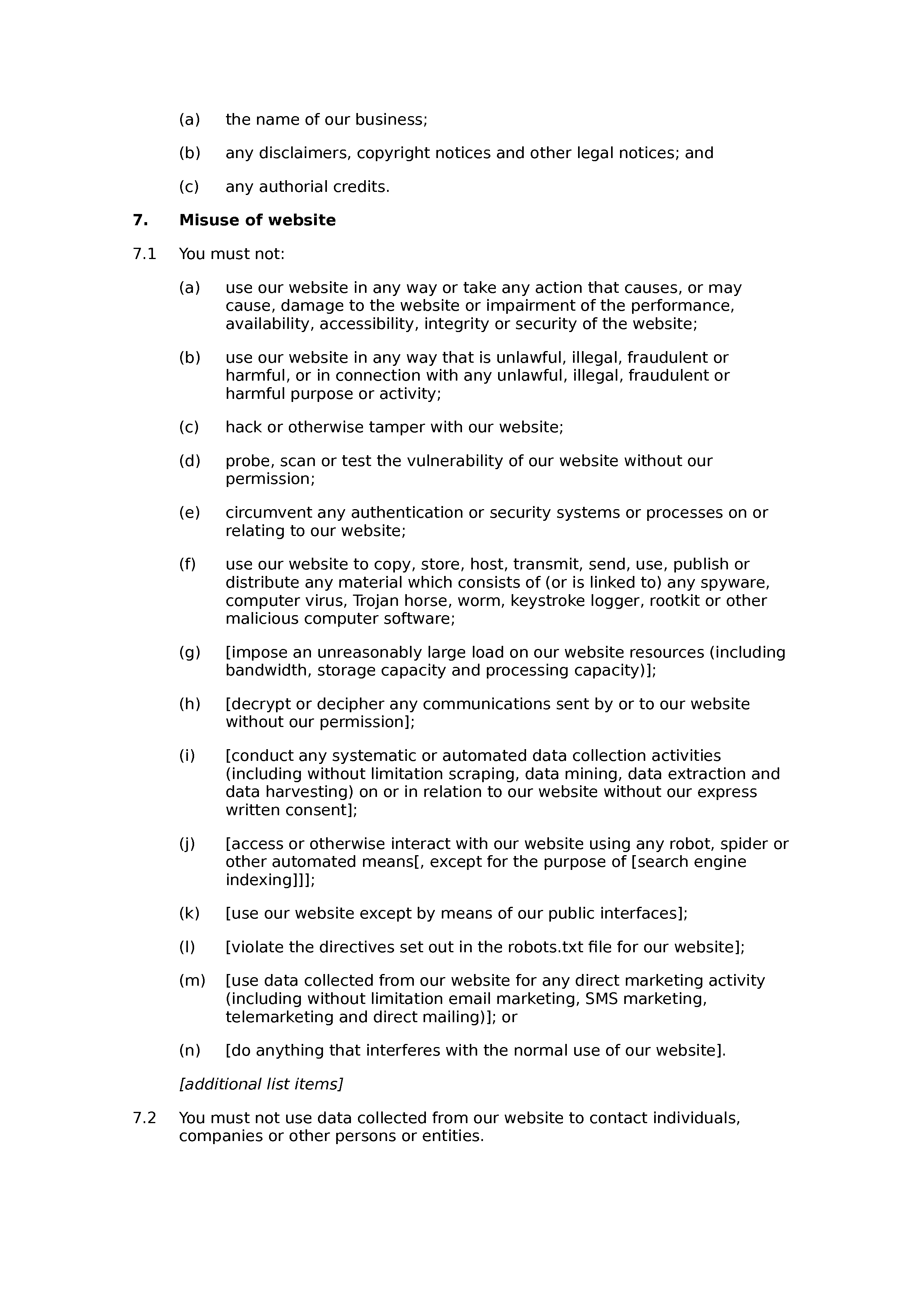 Accountancy website terms and conditions document preview