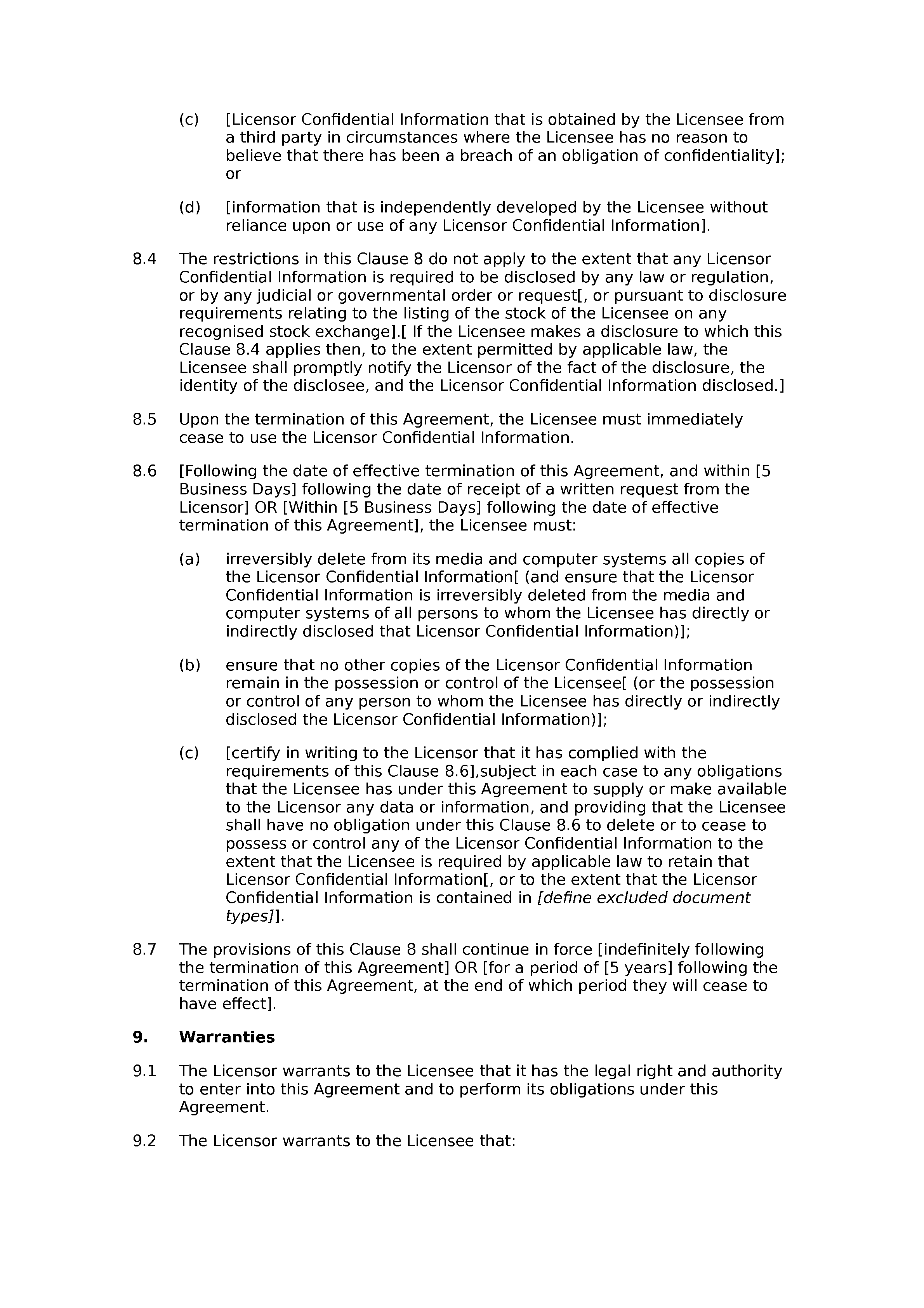 Software evaluation licence agreement document preview
