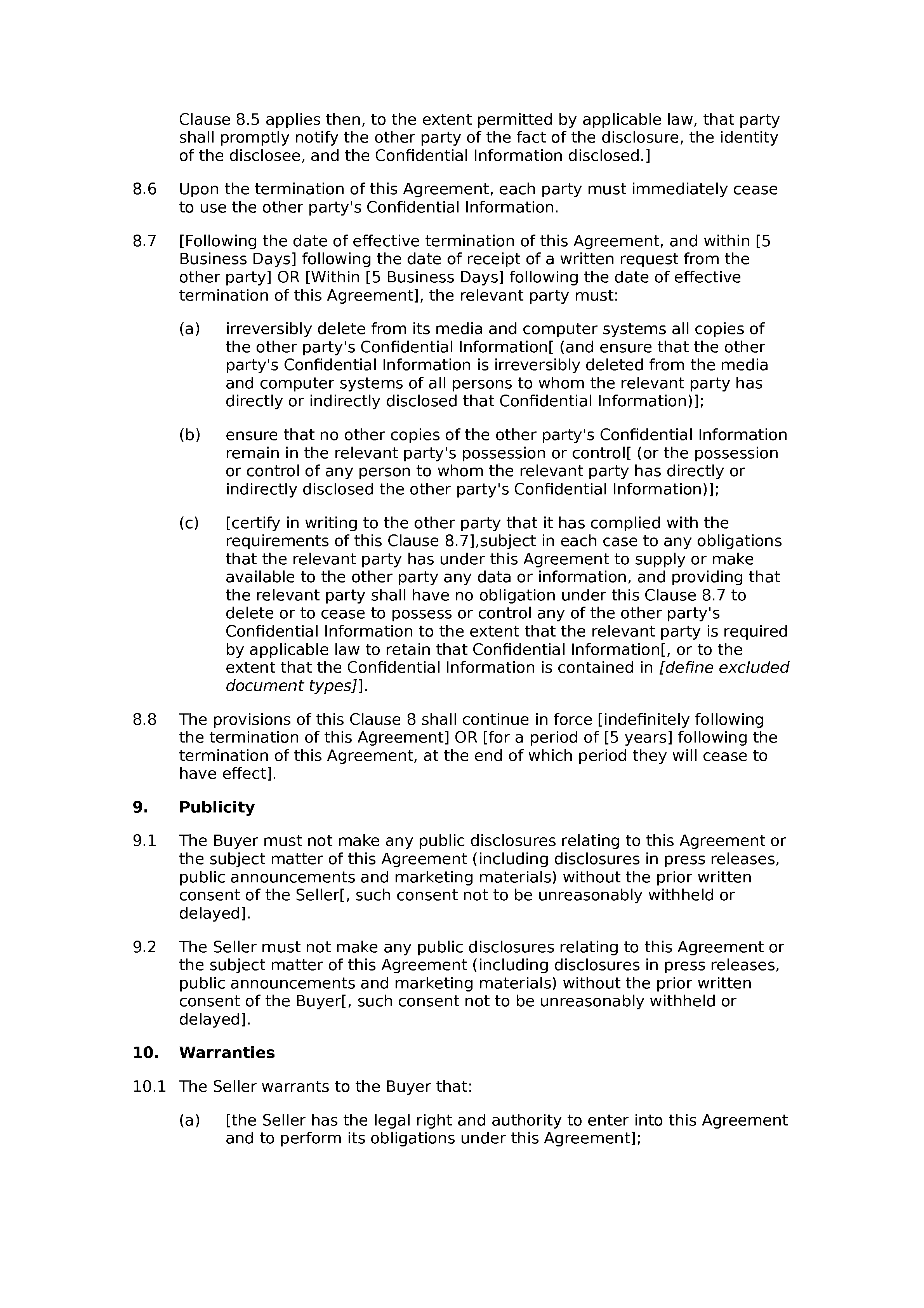 Domain name sale agreement document preview