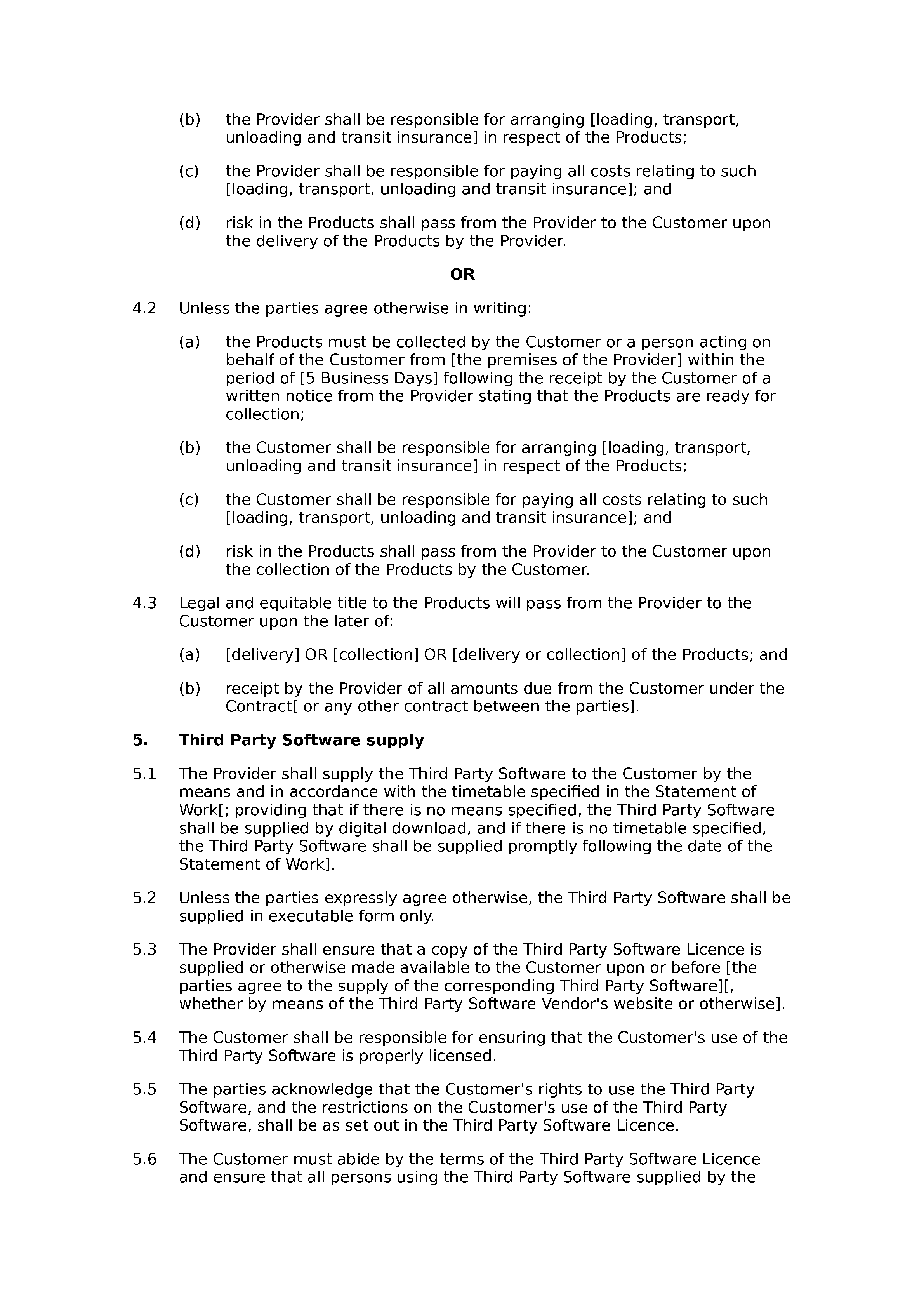 IT support terms and conditions (B2C) document preview