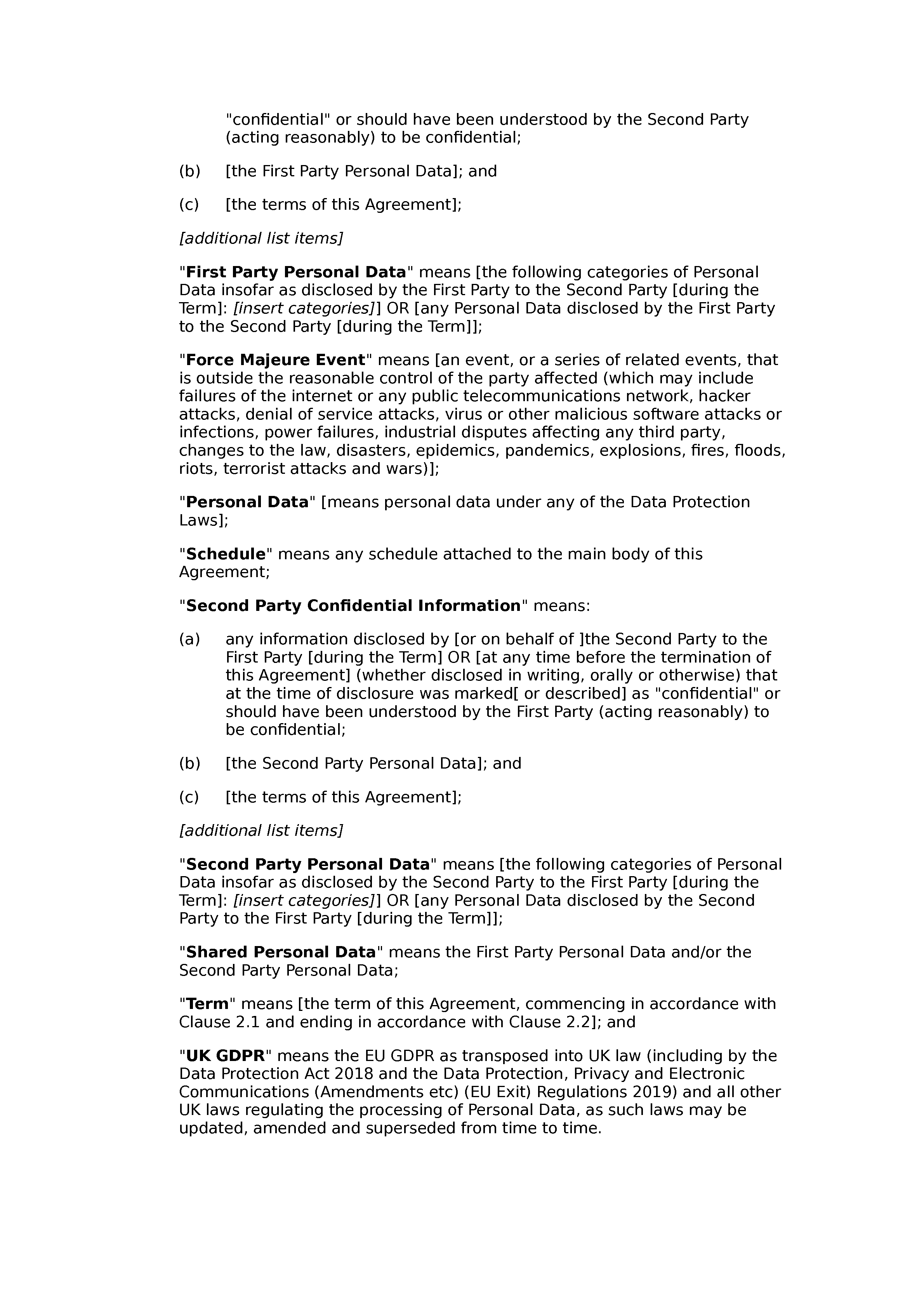 Information Sharing Agreement Template PDF Template