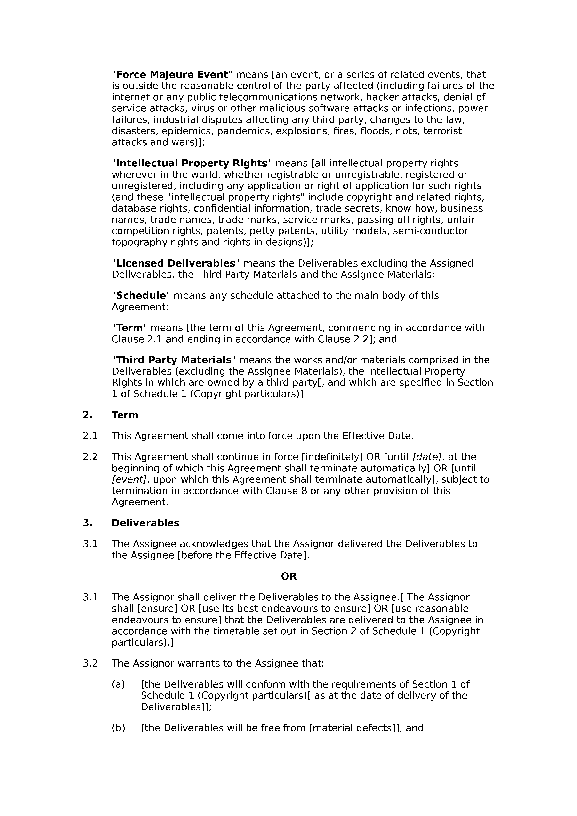 Copyright agreement document preview