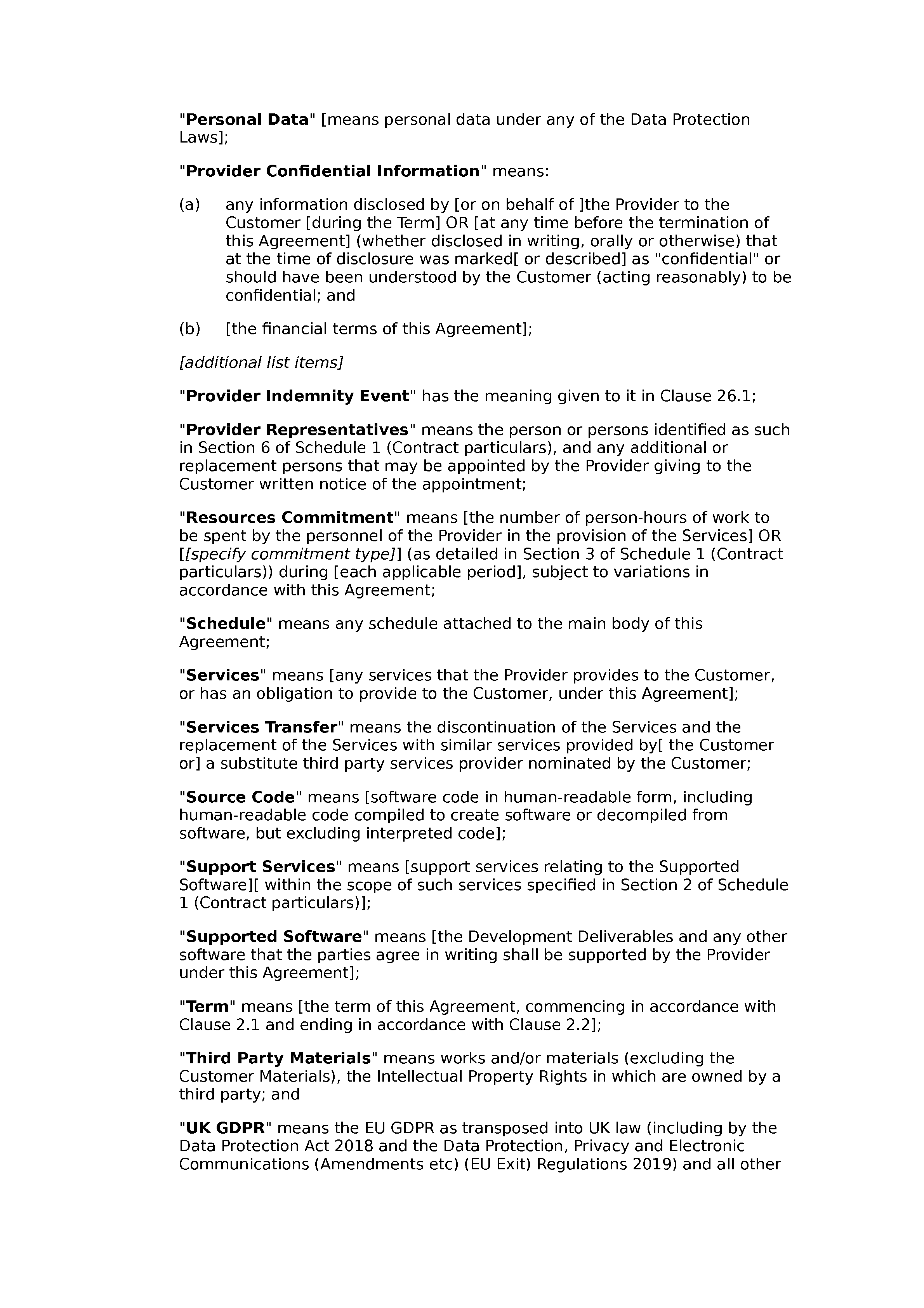 Software services agreement (T&M, premium) document preview