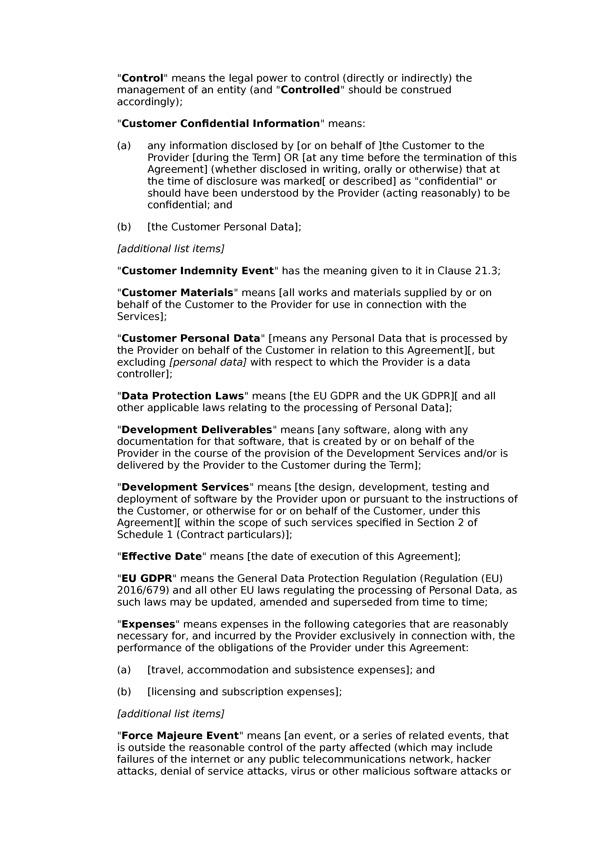 Software services agreement (T&M, standard) document preview