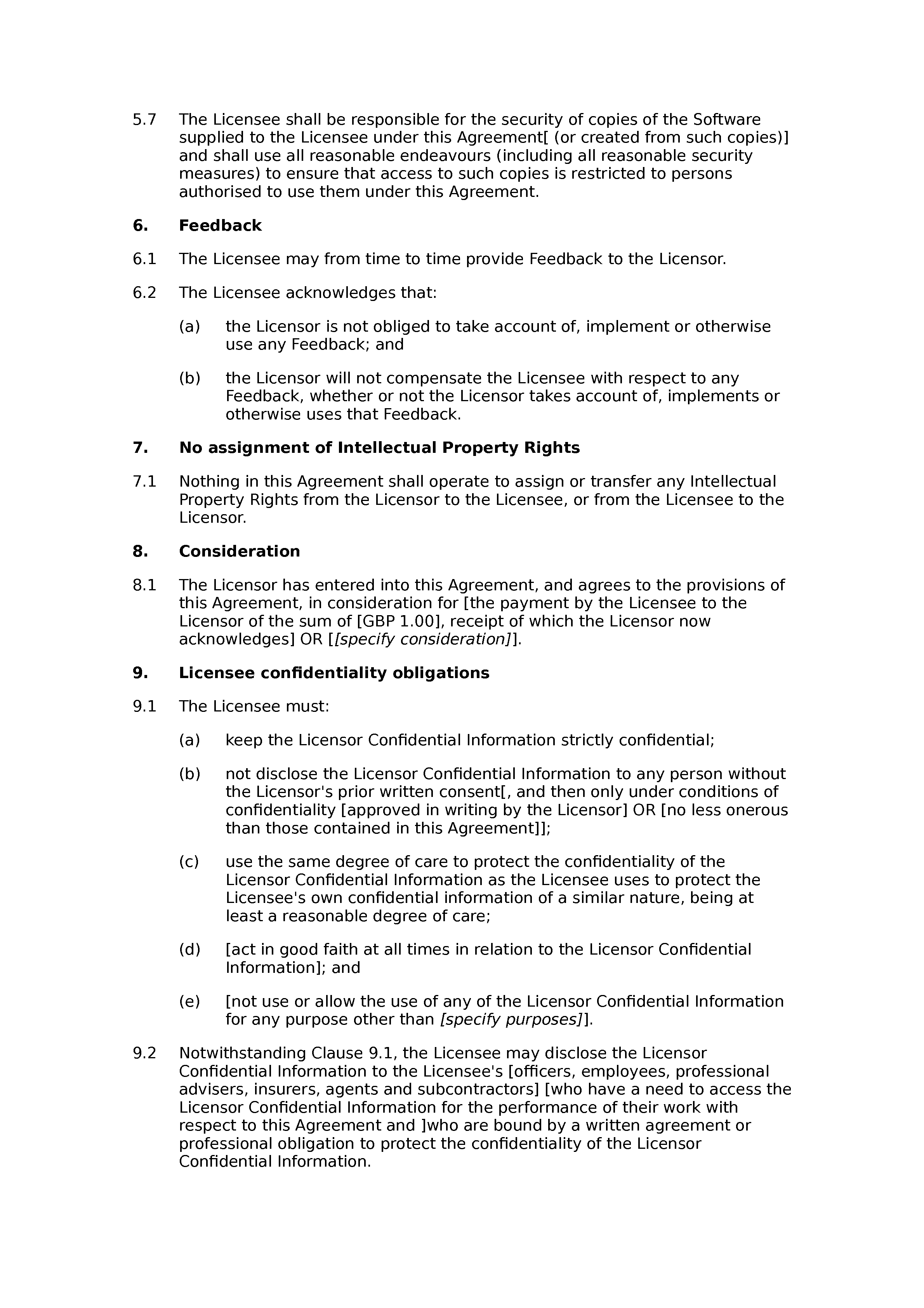 Free software evaluation licence agreement document preview
