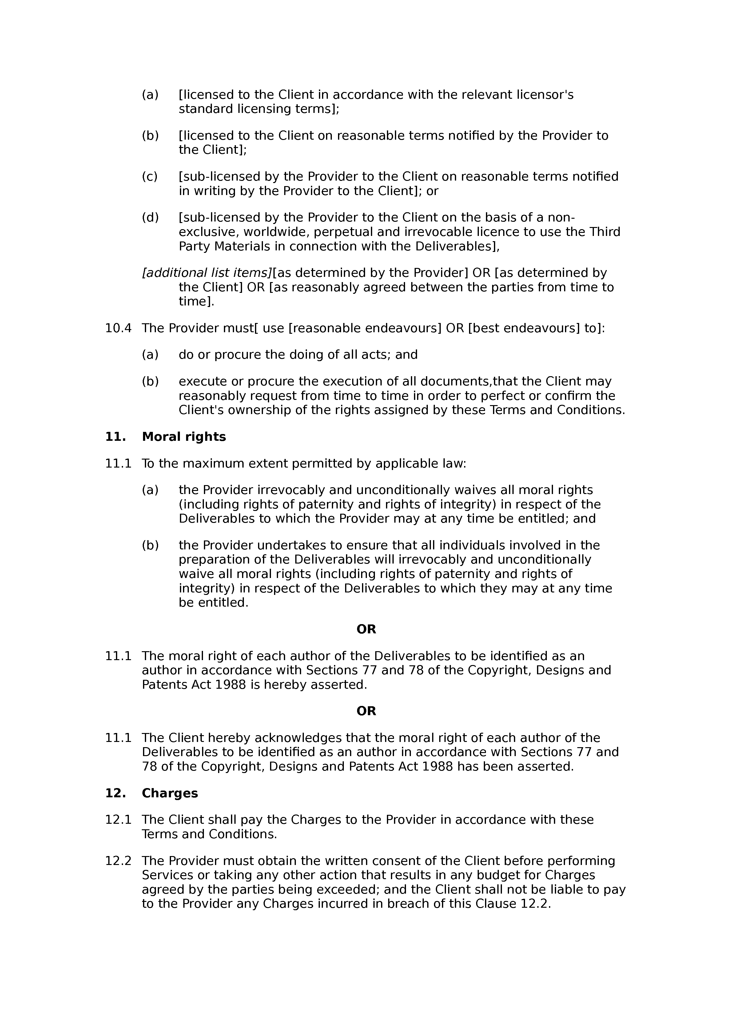 Film production and photography terms and conditions document preview