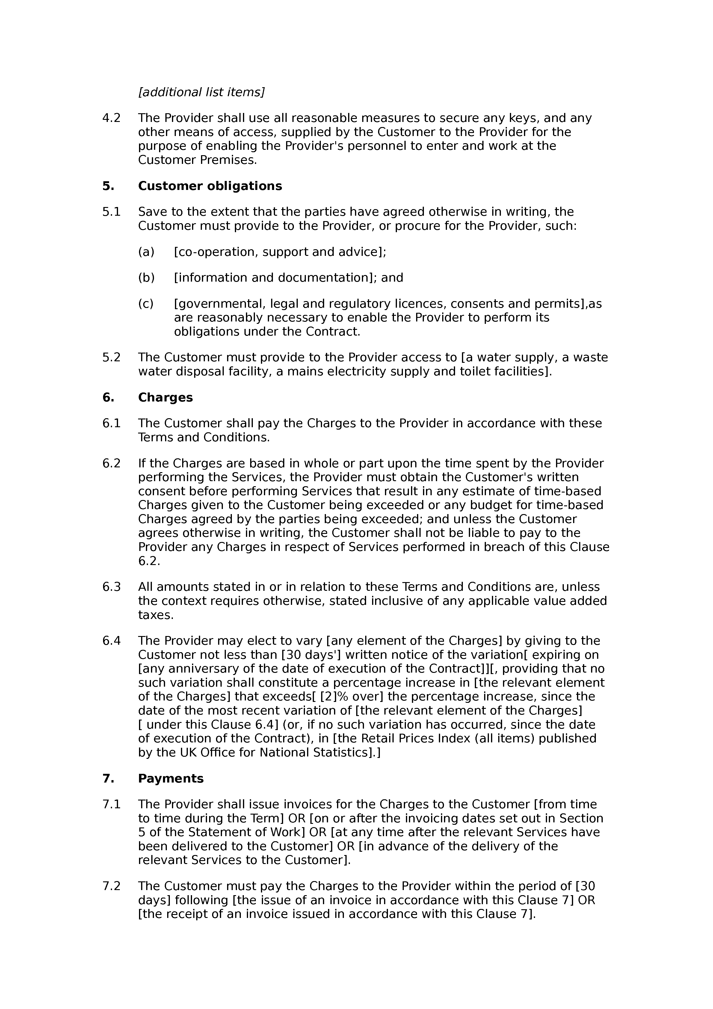 Domestic cleaning terms and conditions document preview