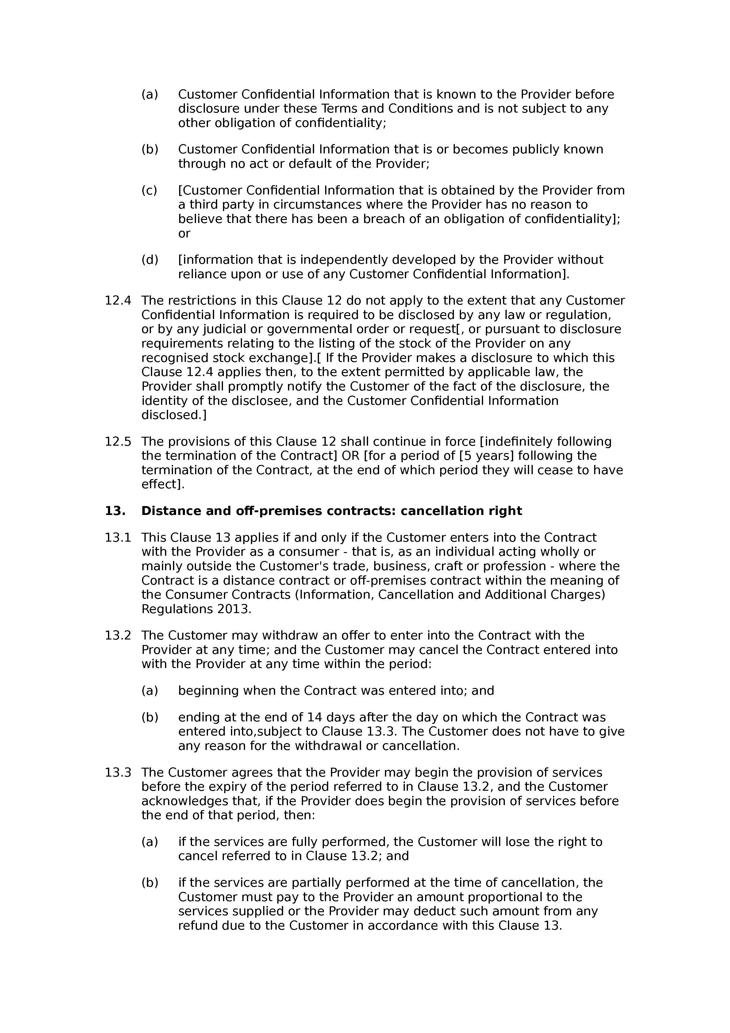 Carpet cleaning terms and conditions document preview