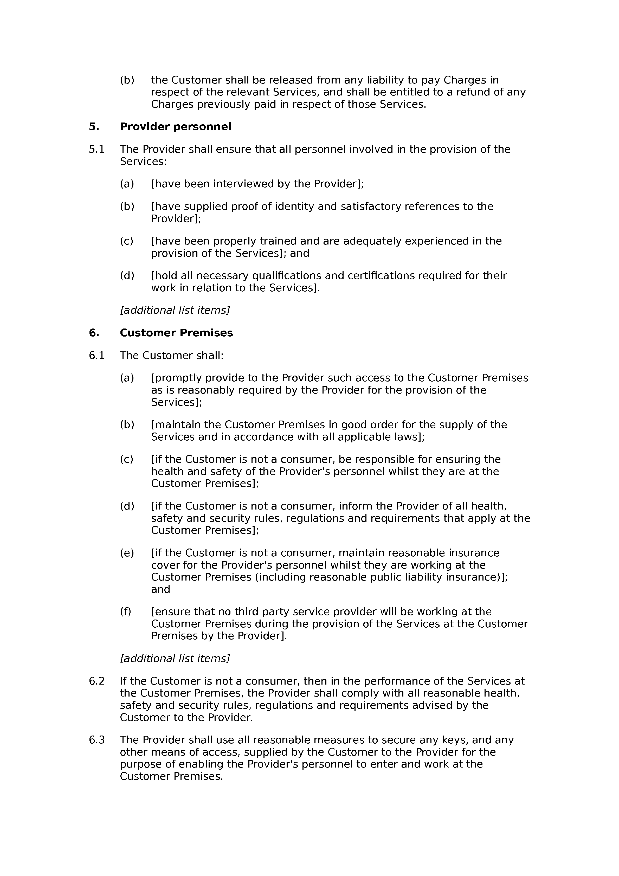 Gardening services terms and conditions document preview