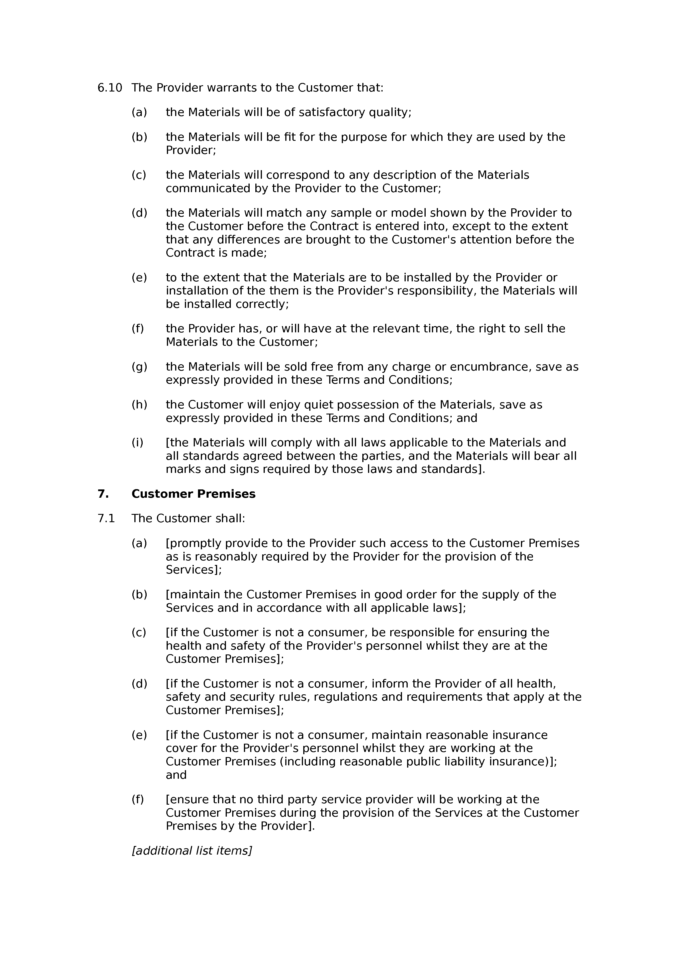 Plastering services terms and conditions document preview
