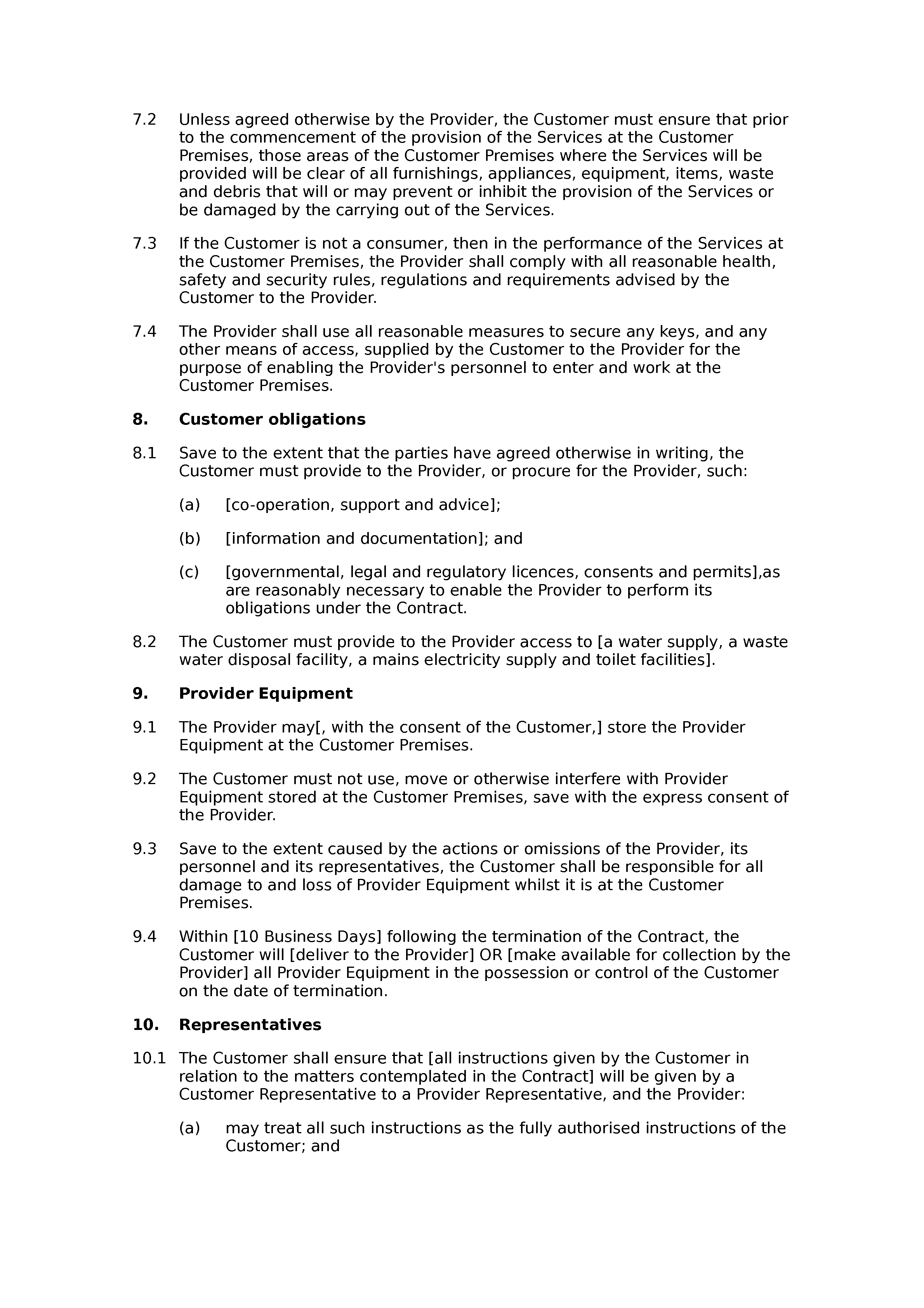 Plumbing services terms and conditions document preview