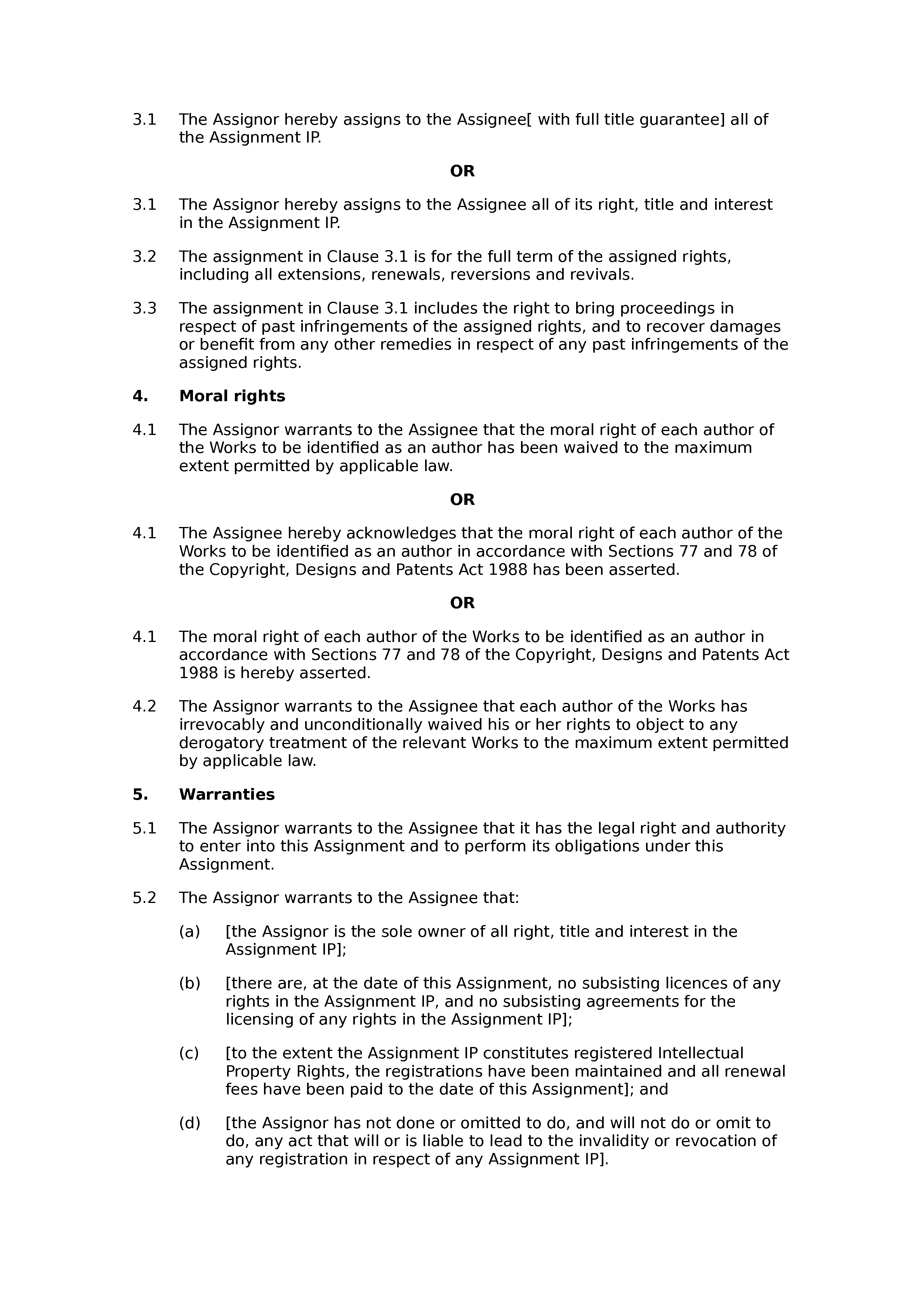 ip assignment agreement uk